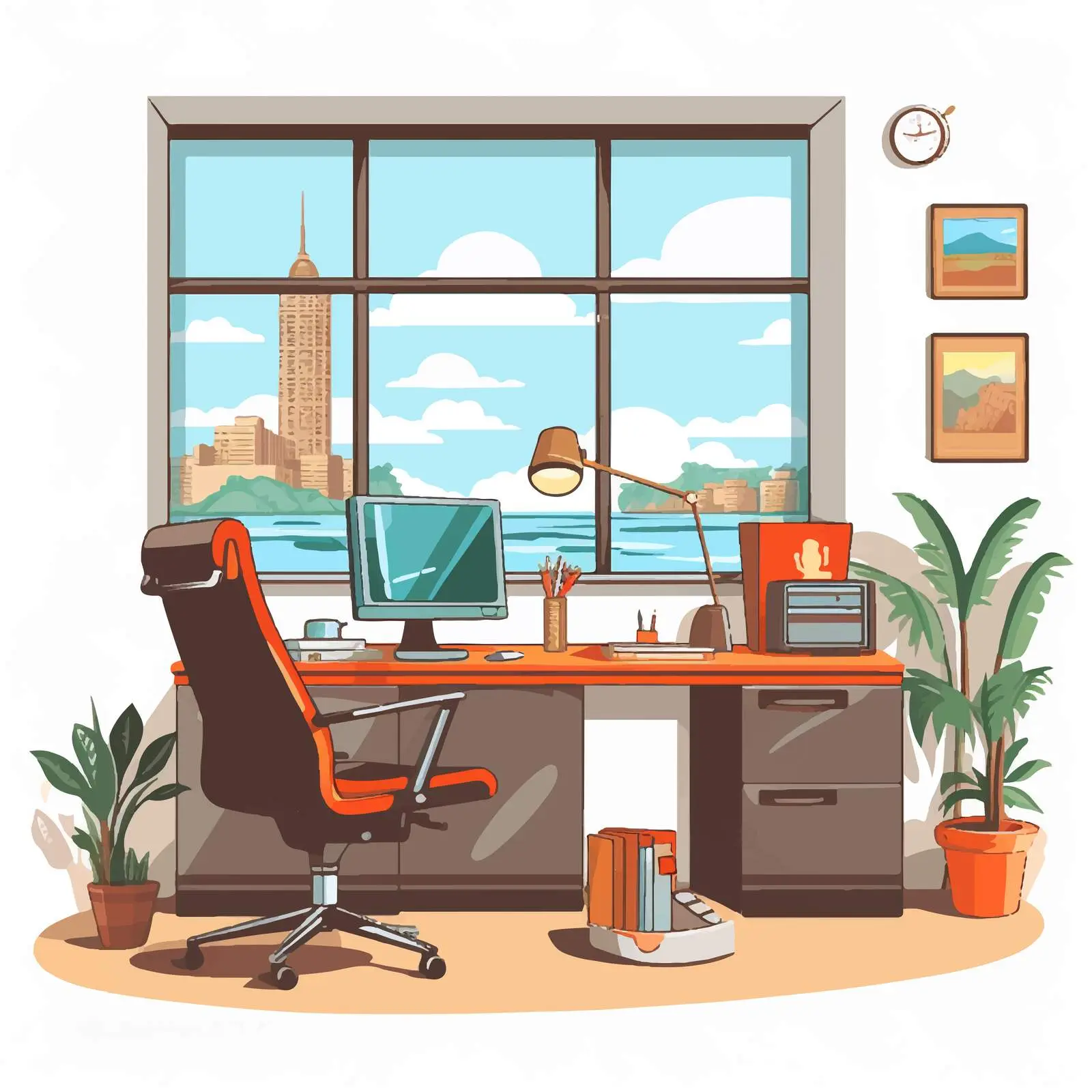 Travel Agent Office Illustration on White Background – free holiday planning image from Dotvec