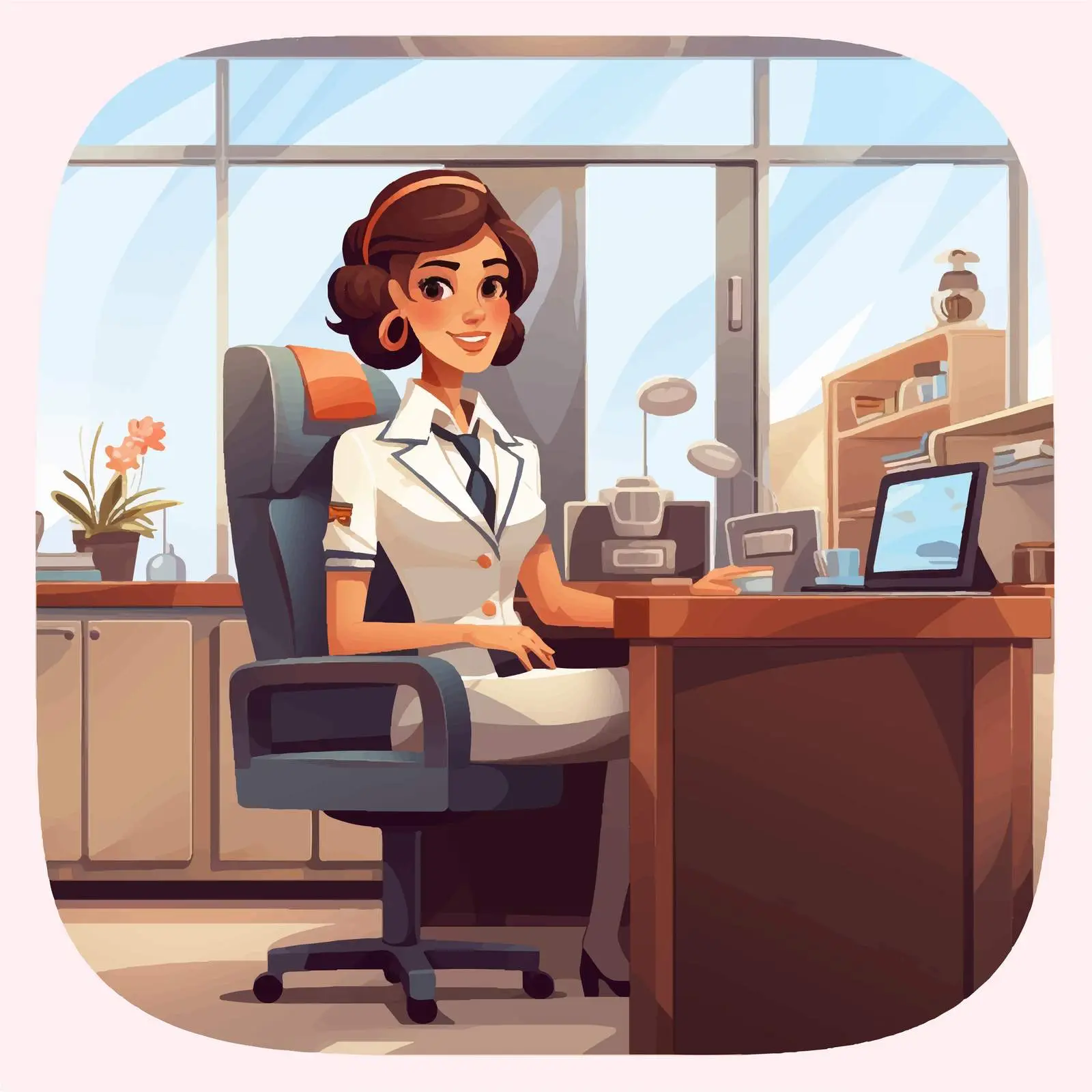 Travel Agent Office Illustration on White Background — free download from Dotvec