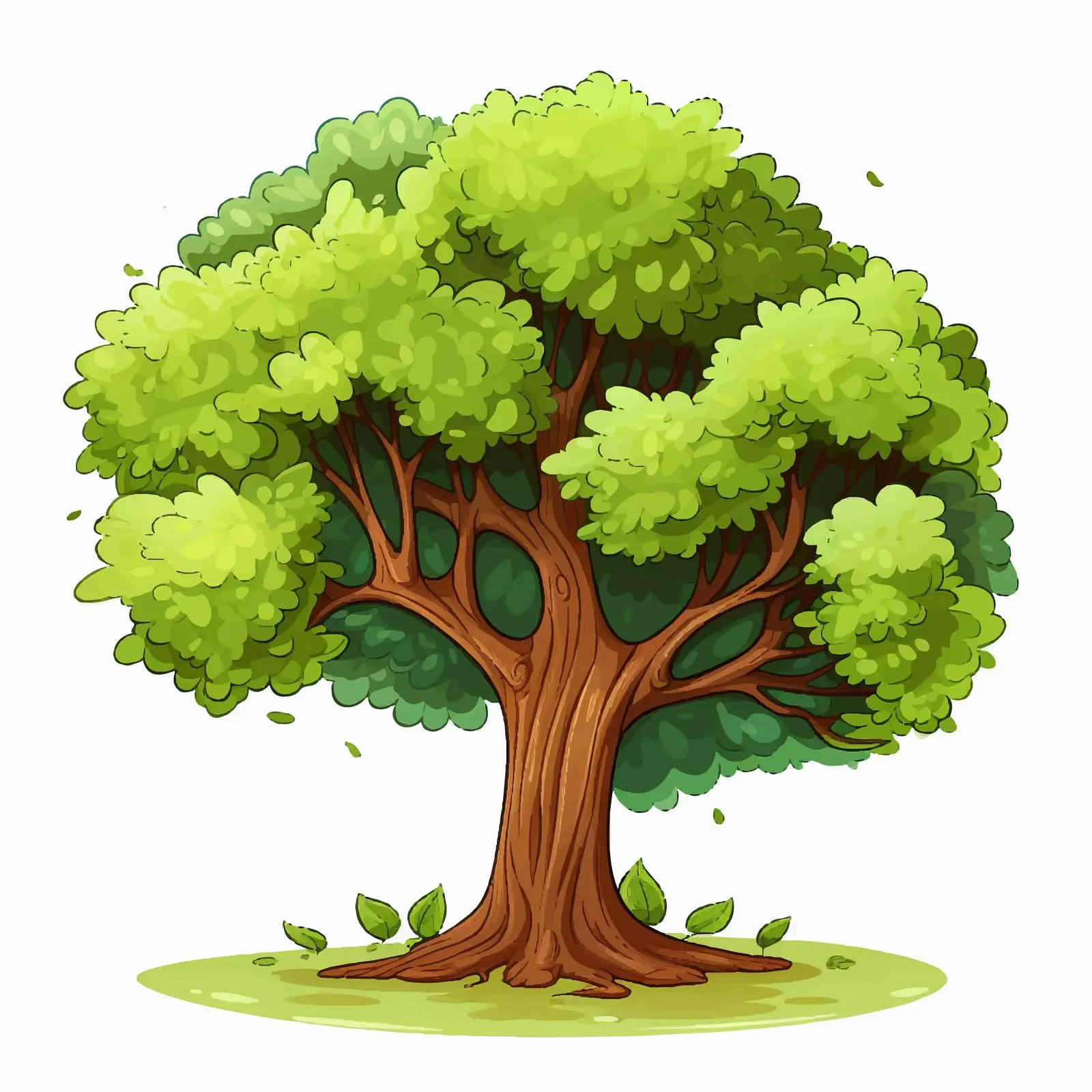 Tree Illustration Featuring Letter A on White Background — free download from Dotvec
