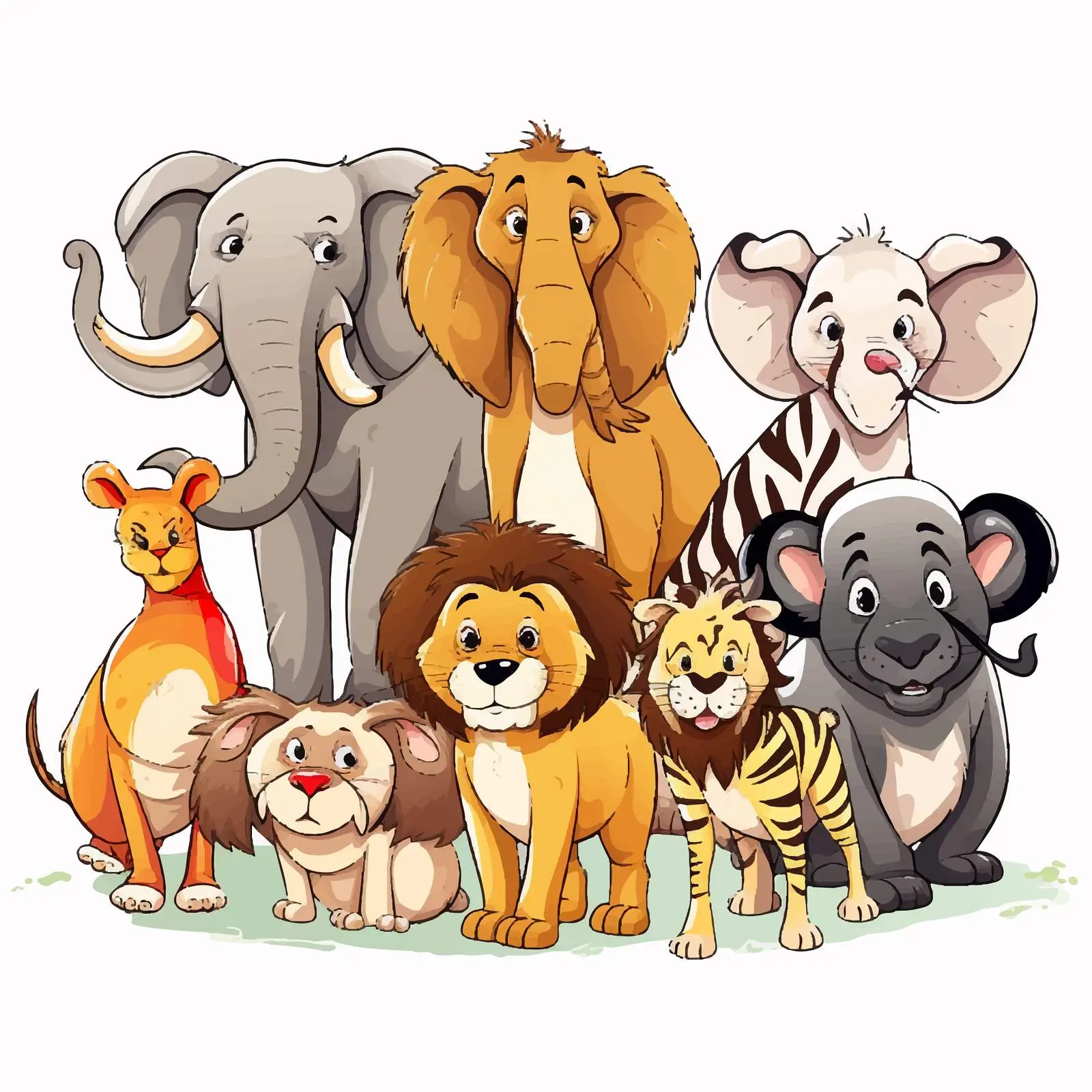 Cartoon Vector Illustration of Various Animals — free download from Dotvec