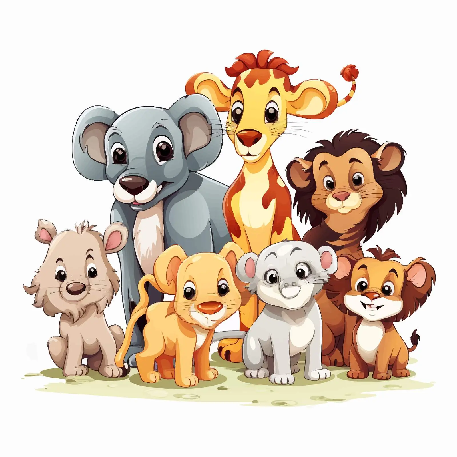 Variety of Cartoon Animals Vector Illustration — free download from Dotvec