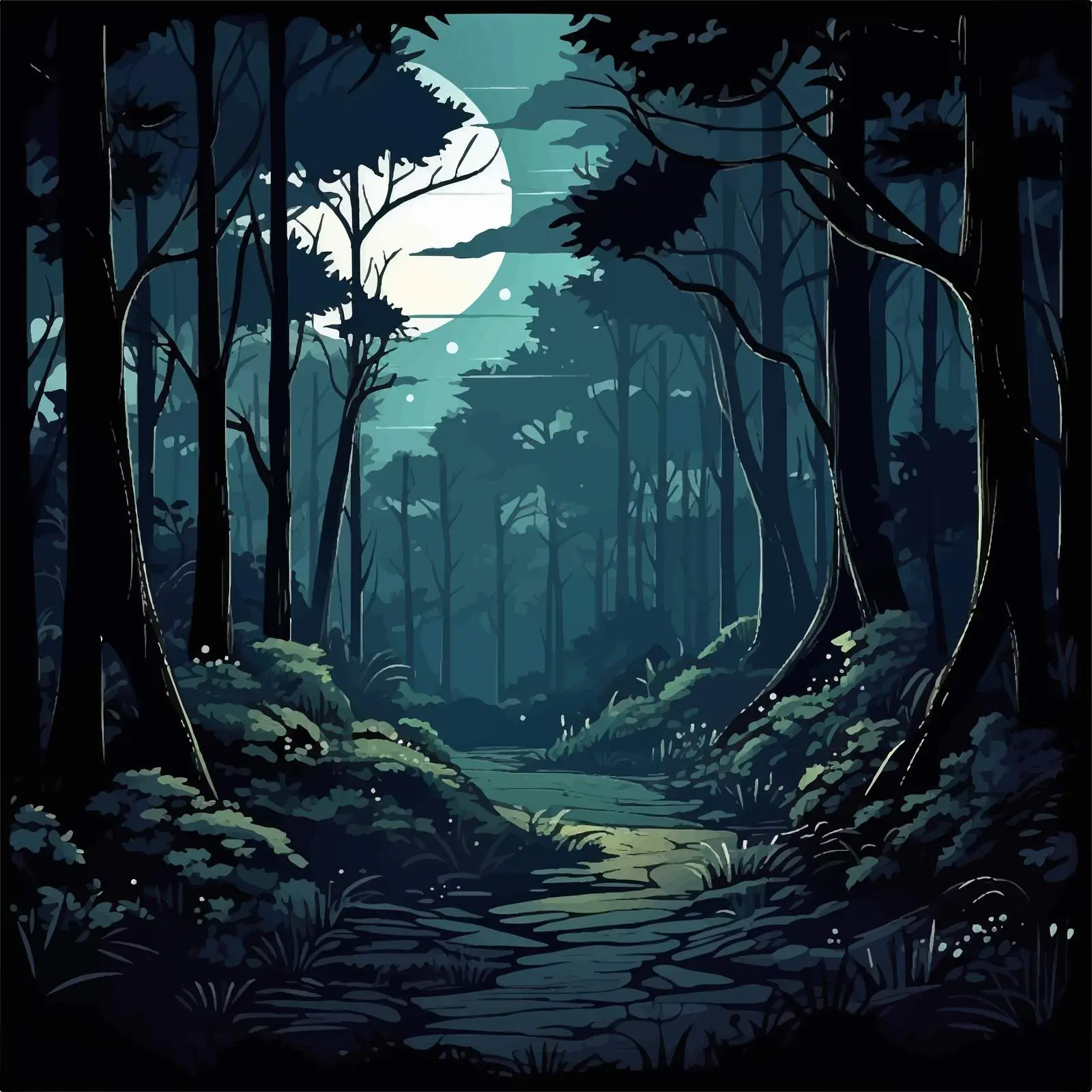 Forest Landscape Vector Illustration — free download from Dotvec