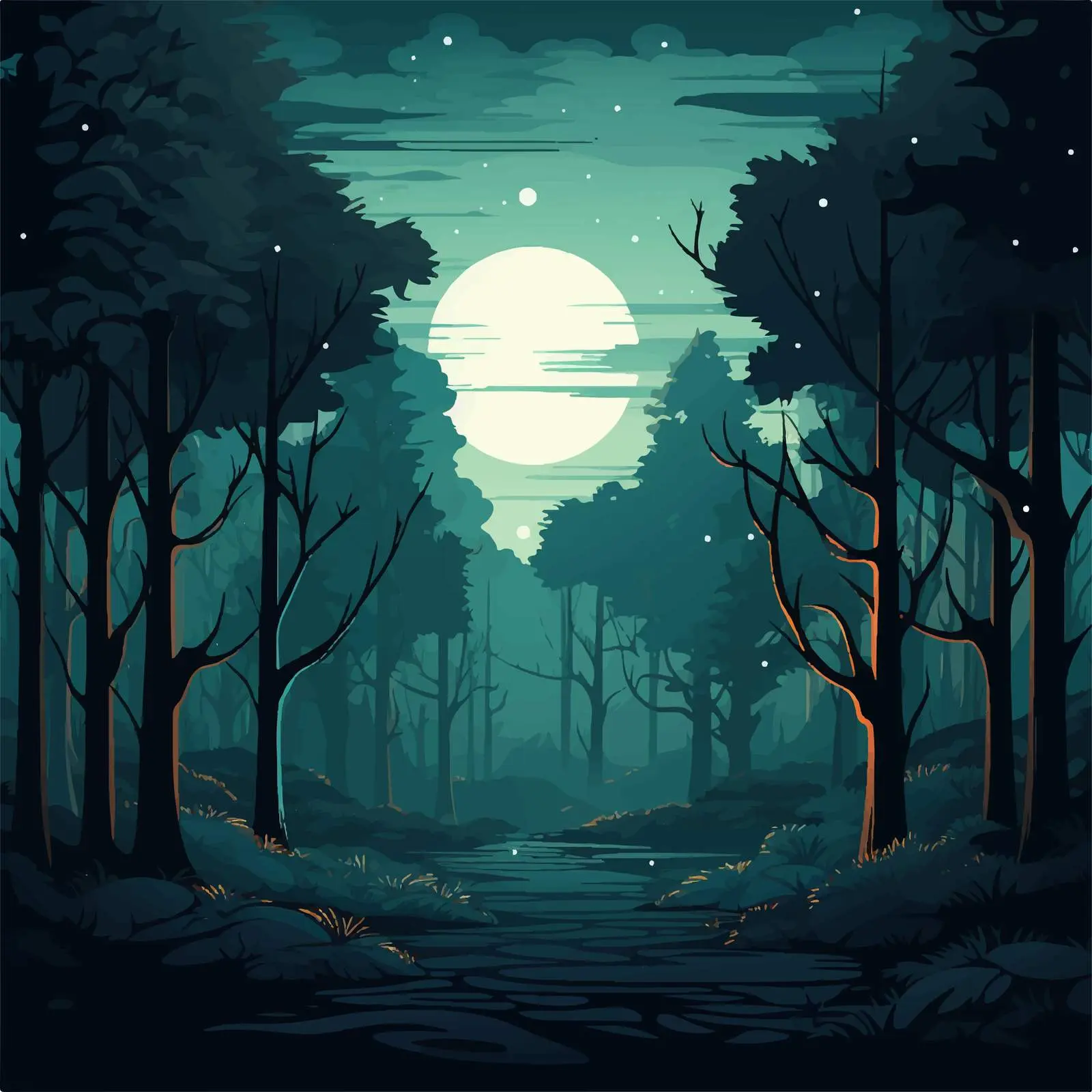 Serene Forest Illustration for Nature Enthusiasts — free download from Dotvec