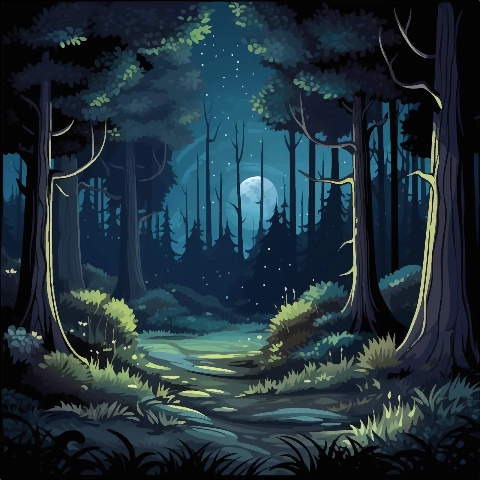 Forest View Vector Illustration — free download from Dotvec