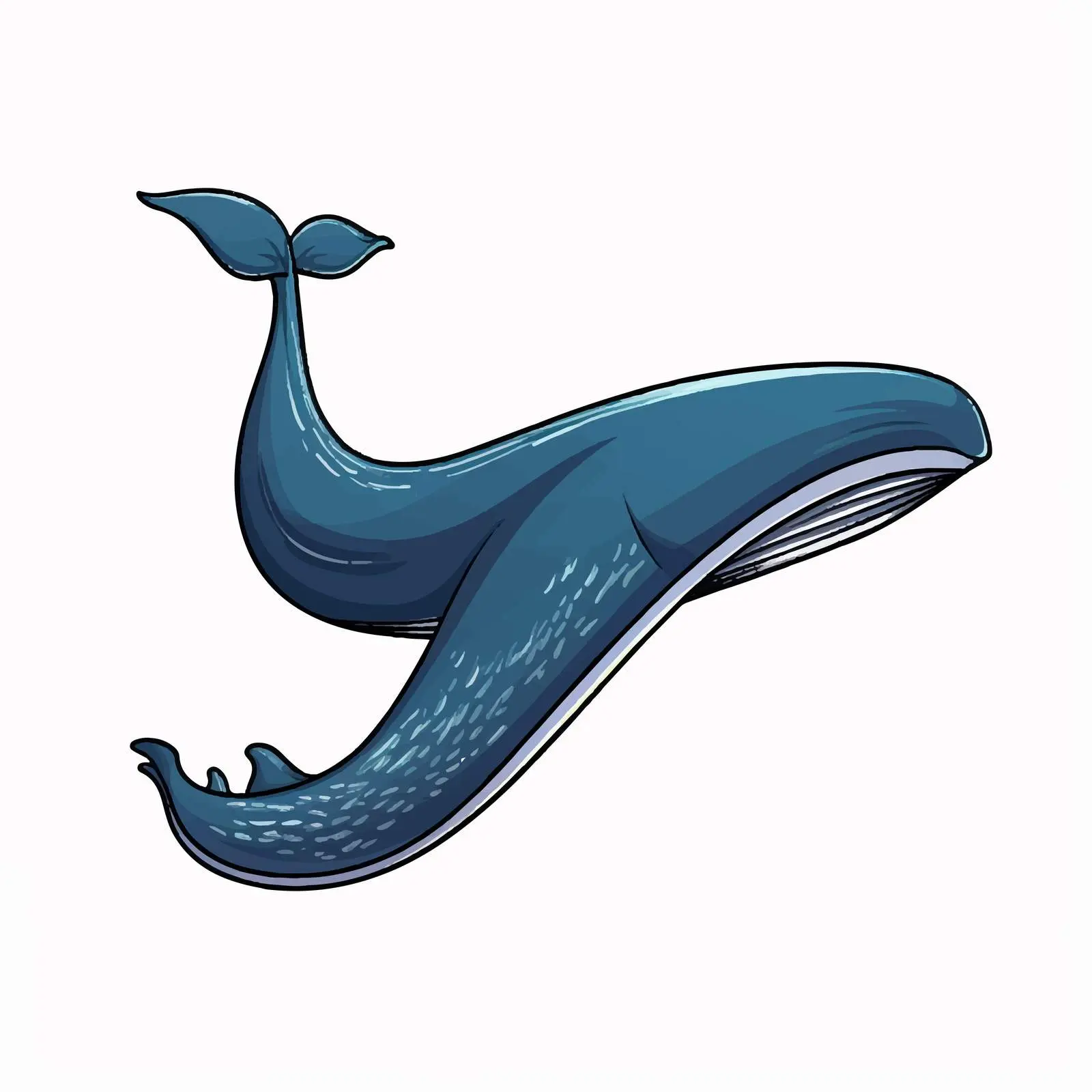 Whale Tail Vector Illustration in Cartoon Style — free download from Dotvec