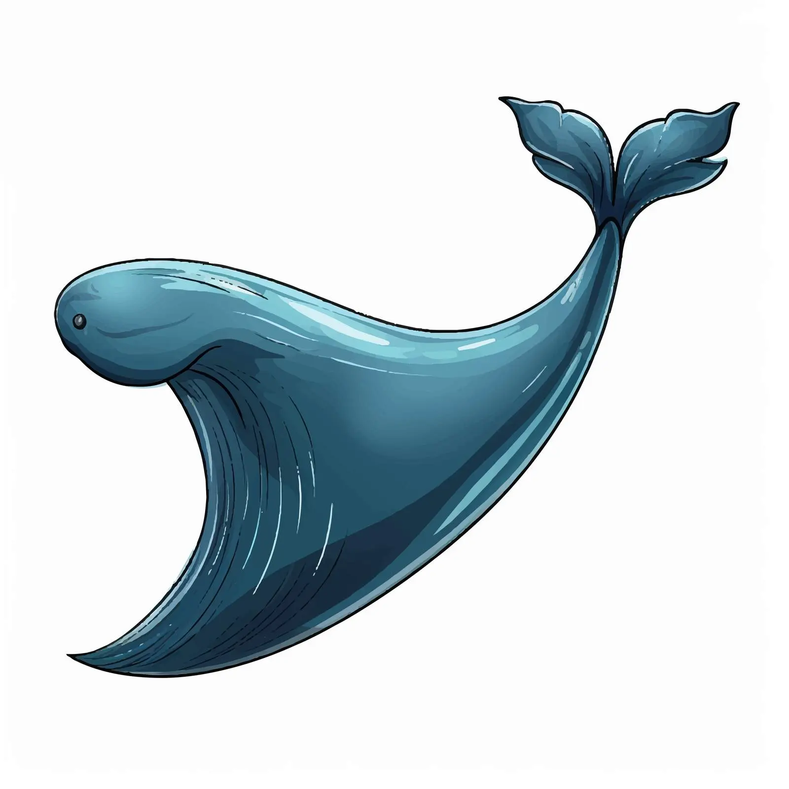 Whale Tail Vector Cartoon Illustration — free download from Dotvec