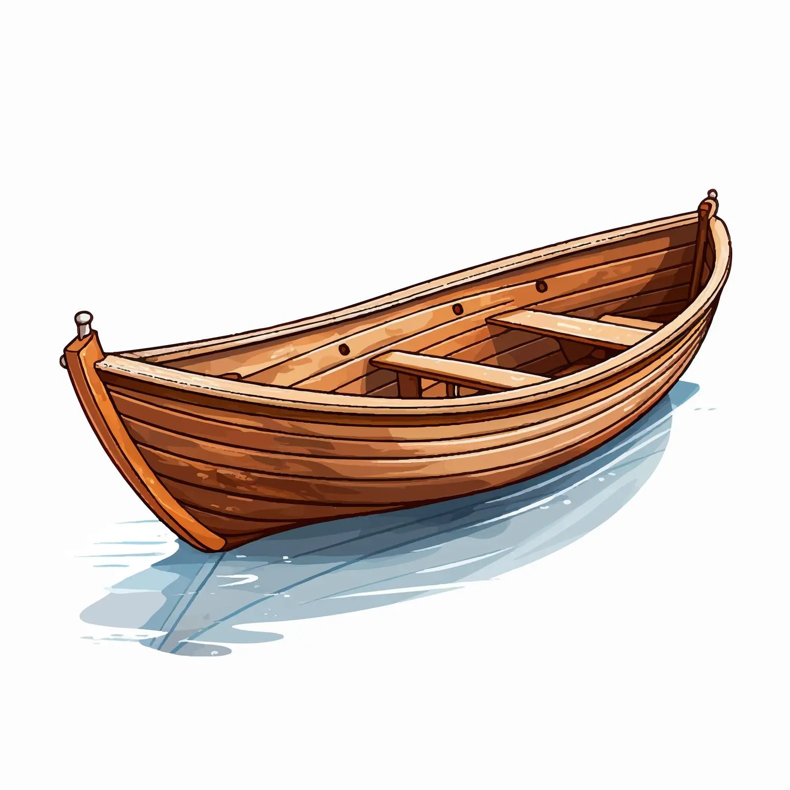 Cartoon Wooden Boat Vector Illustration — free download from Dotvec