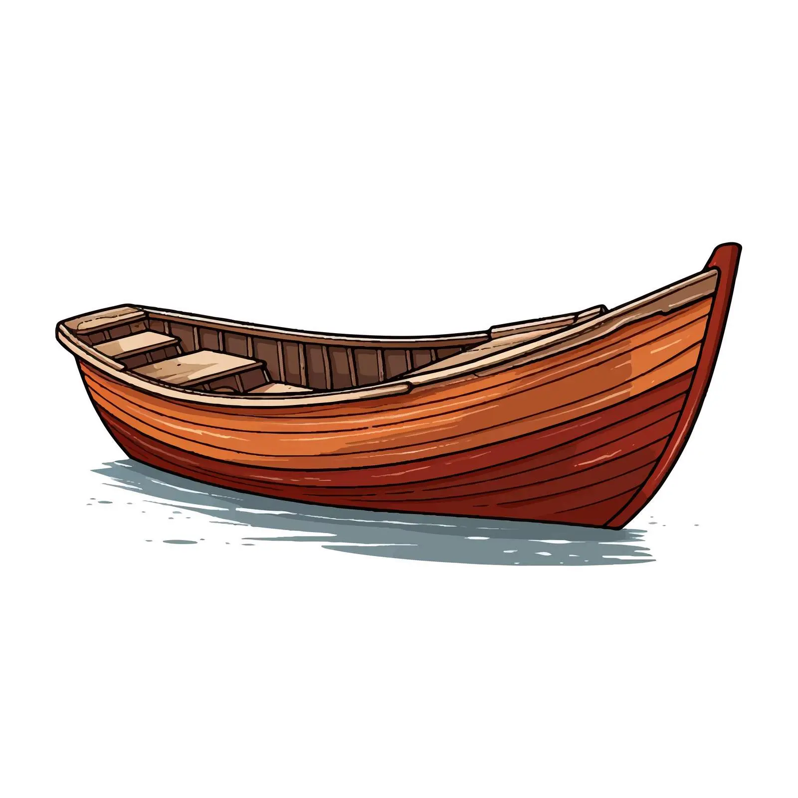 Cartoon Vector of a Wooden Boat Illustration — free download from Dotvec
