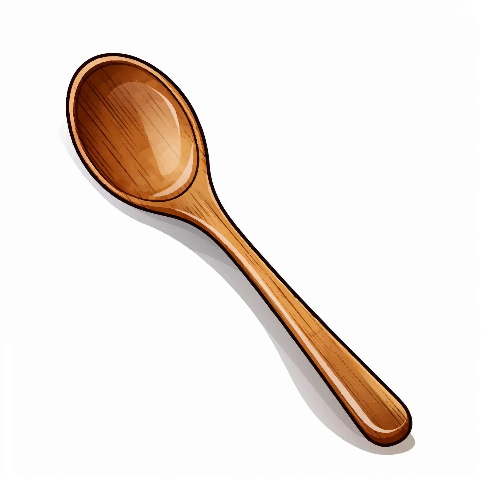 Wooden Spoon Illustration on White Background — free download from Dotvec