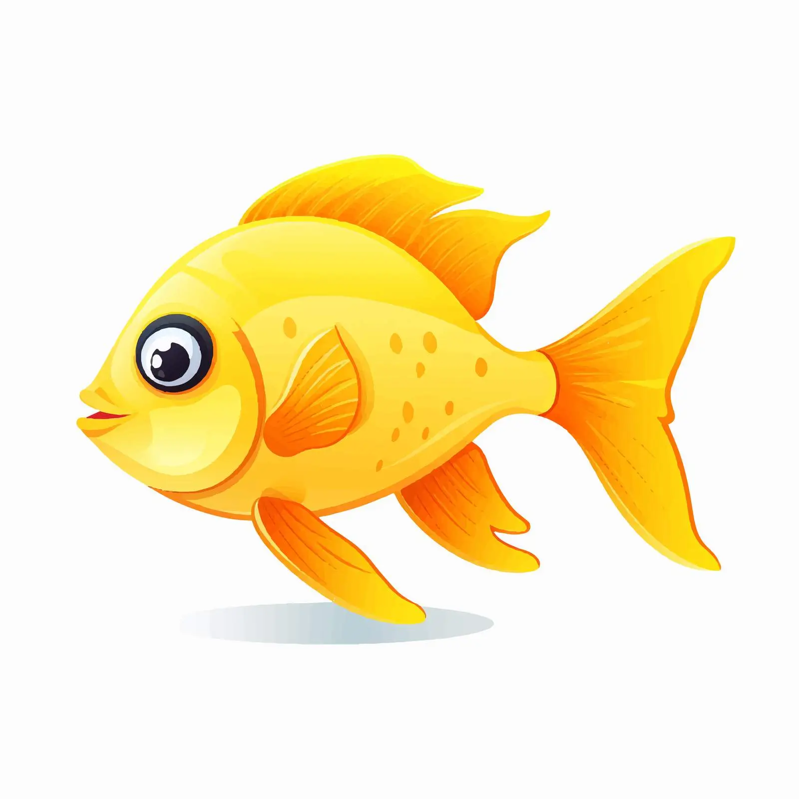 Yellow Fish Illustration on White Background — free download from Dotvec