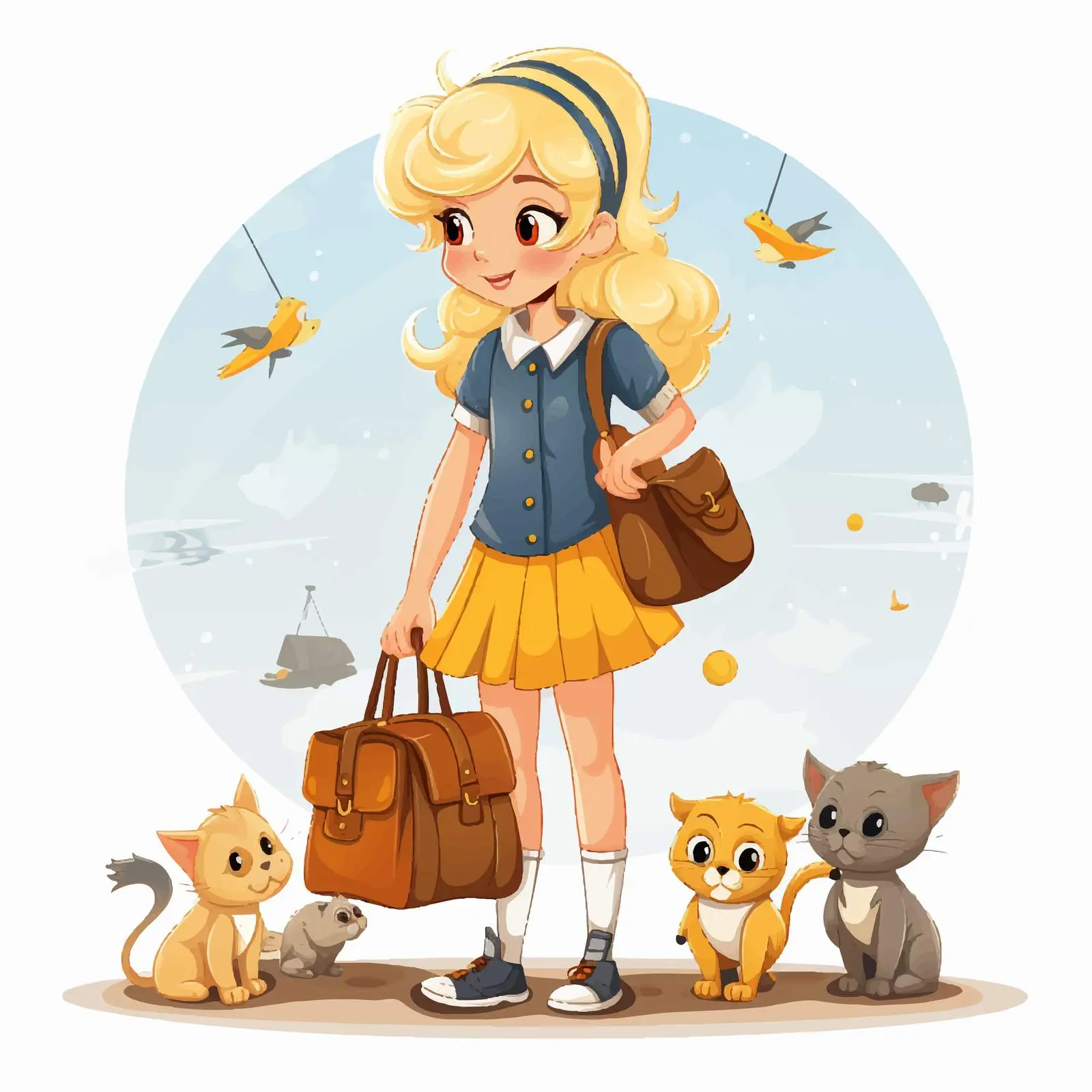 Daily Activities of a Young Blonde Girl — free download from Dotvec
