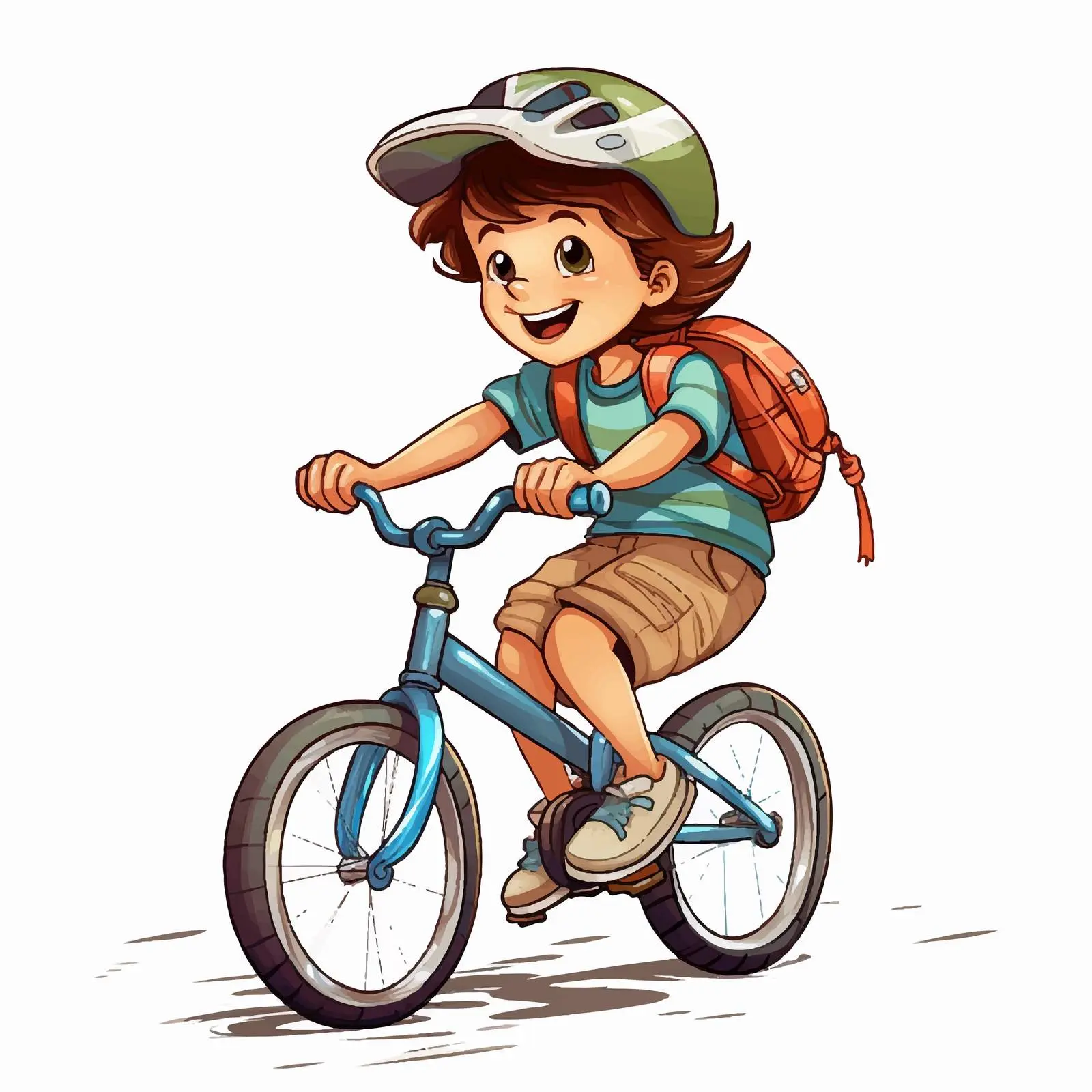 Young Boy Riding Bicycle Illustration — free download from Dotvec