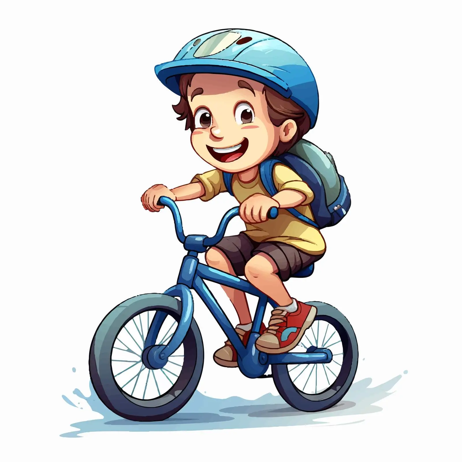 Young Boy Riding Bicycle Illustration — free download from Dotvec