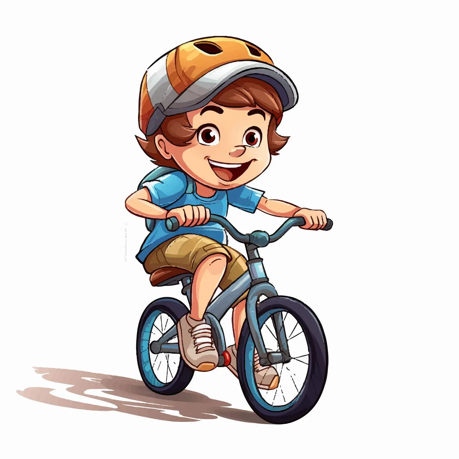 Boy Riding Bicycle Cartoon Illustration — free download from Dotvec
