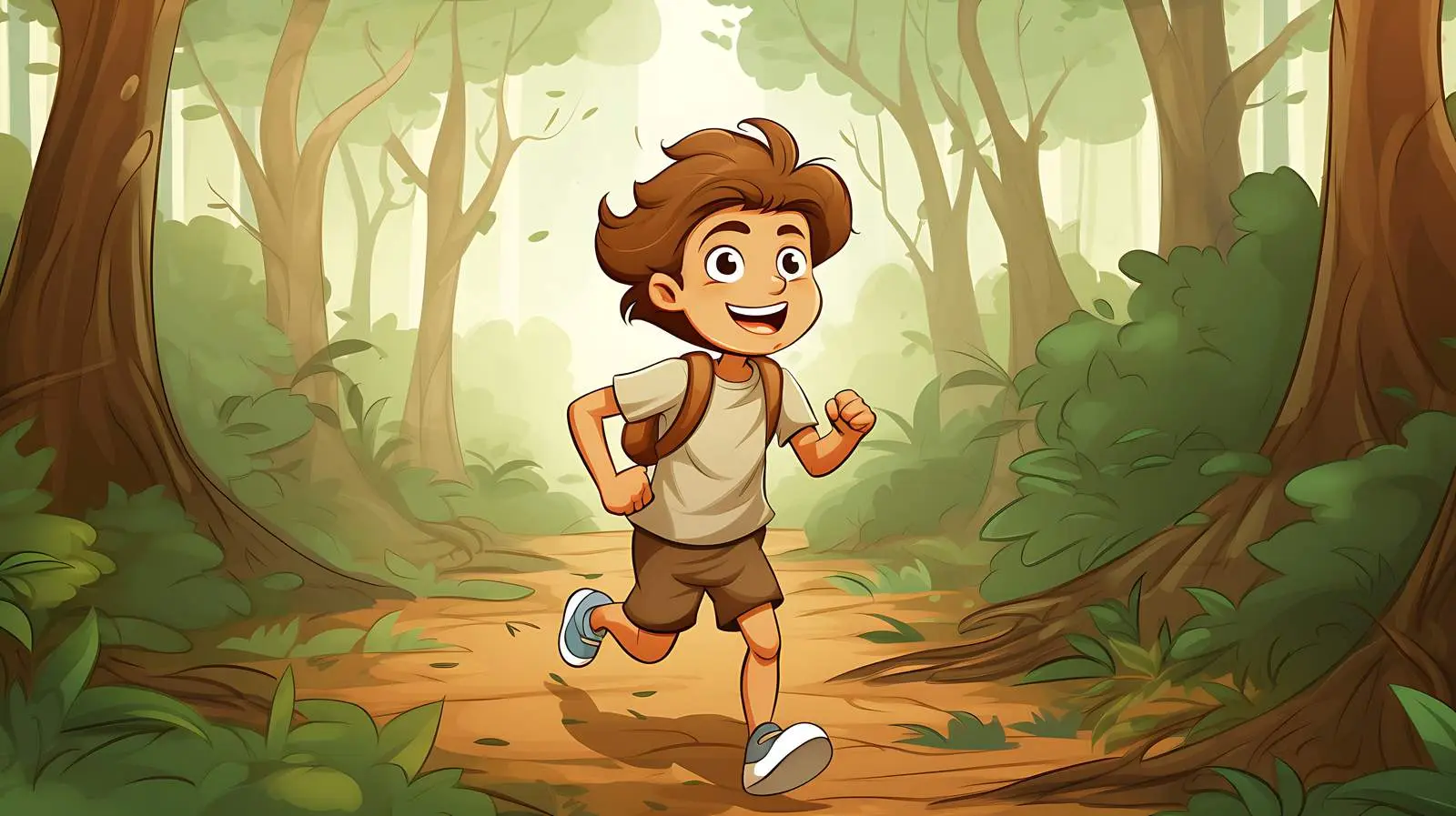 Young Boy Running Illustration — free download from Dotvec