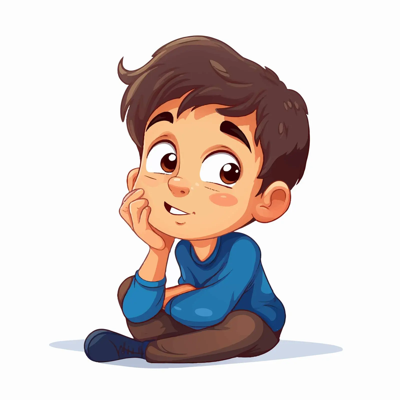 Young Boy Thinking on White Background Vector — free download from Dotvec