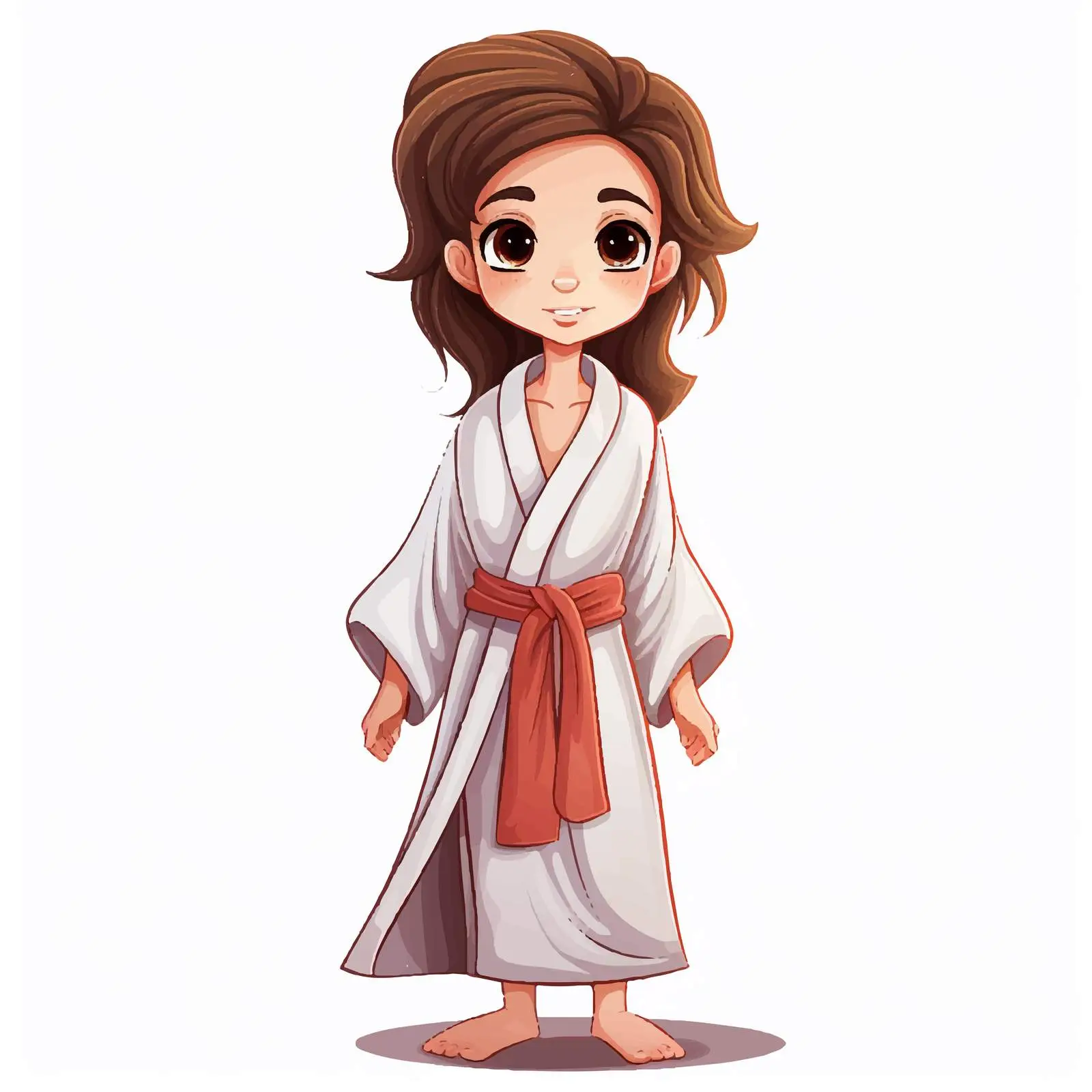 Young Girl in Bathrobe Illustration free images image from Dotvec