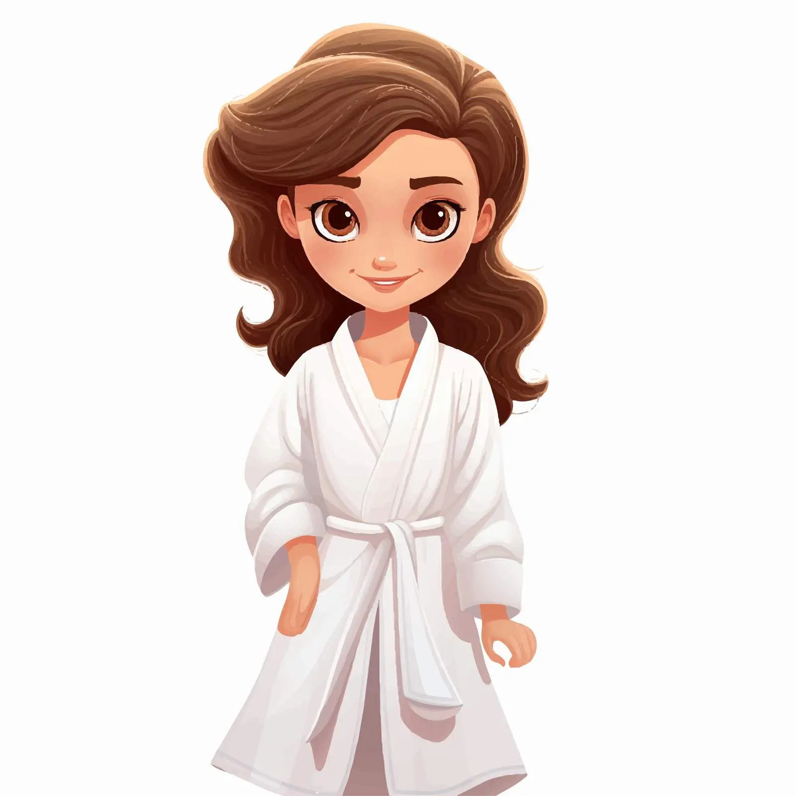 Young Girl in Bathrobe on White Background — free download from Dotvec