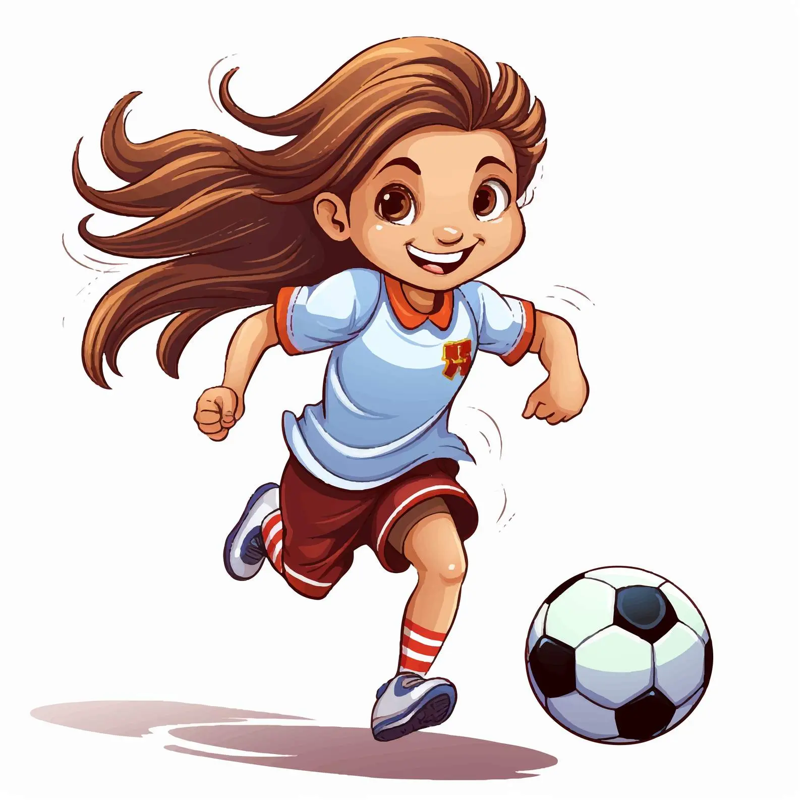 Young Woman Playing Football Vector Illustration — free download from Dotvec