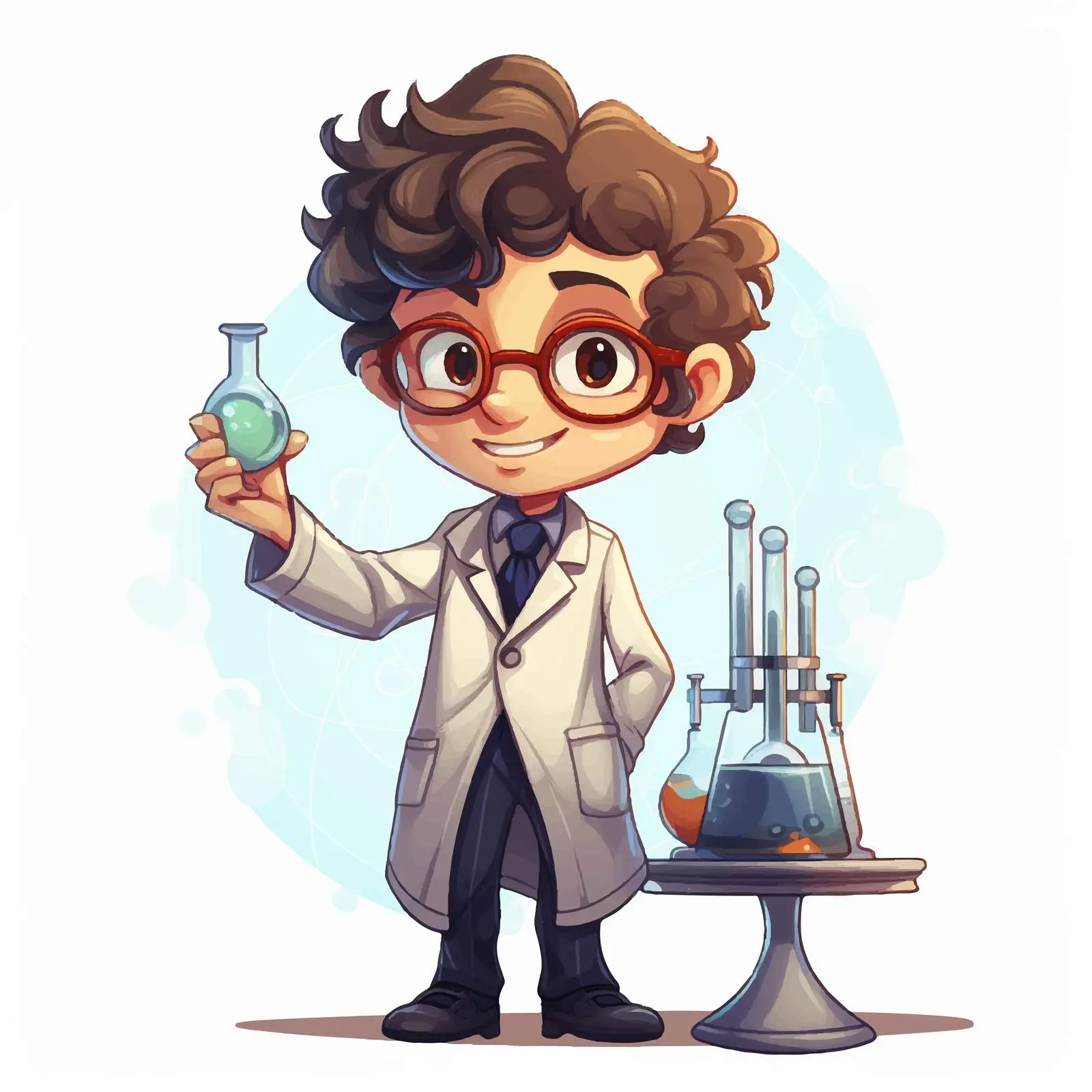 Young Scientist Cartoon Vector Illustration — free download from Dotvec