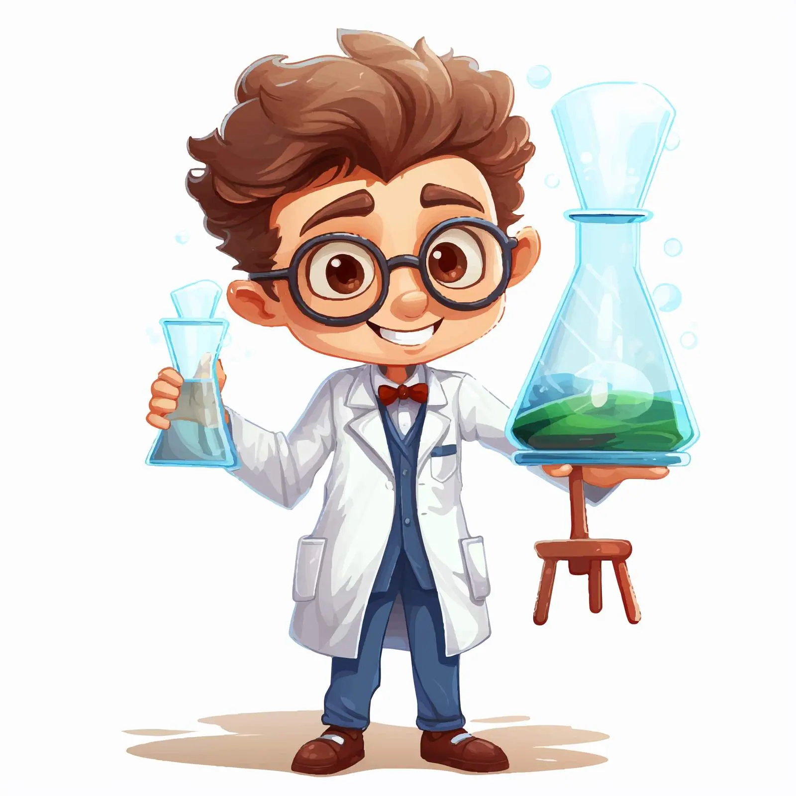 Young Scientist Cartoon Vector Illustration — free download from Dotvec