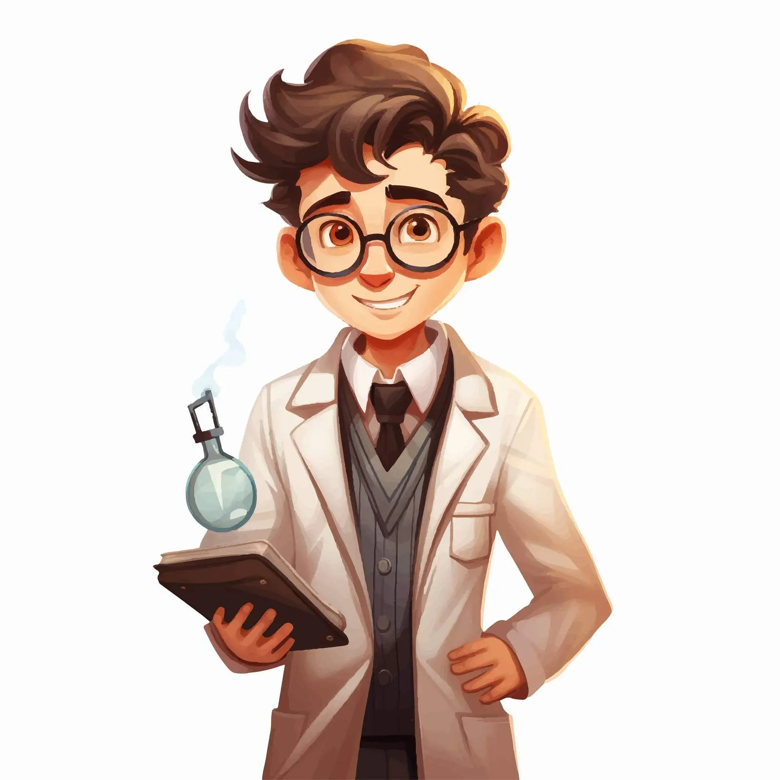Young Scientist Cartoon Vector Illustration — free download from Dotvec