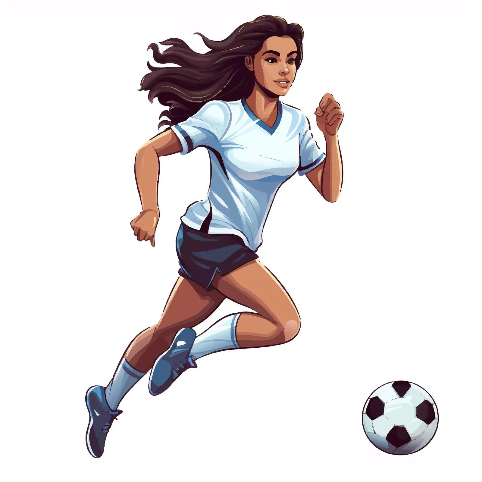 Young Woman Playing Football Illustration — free download from Dotvec