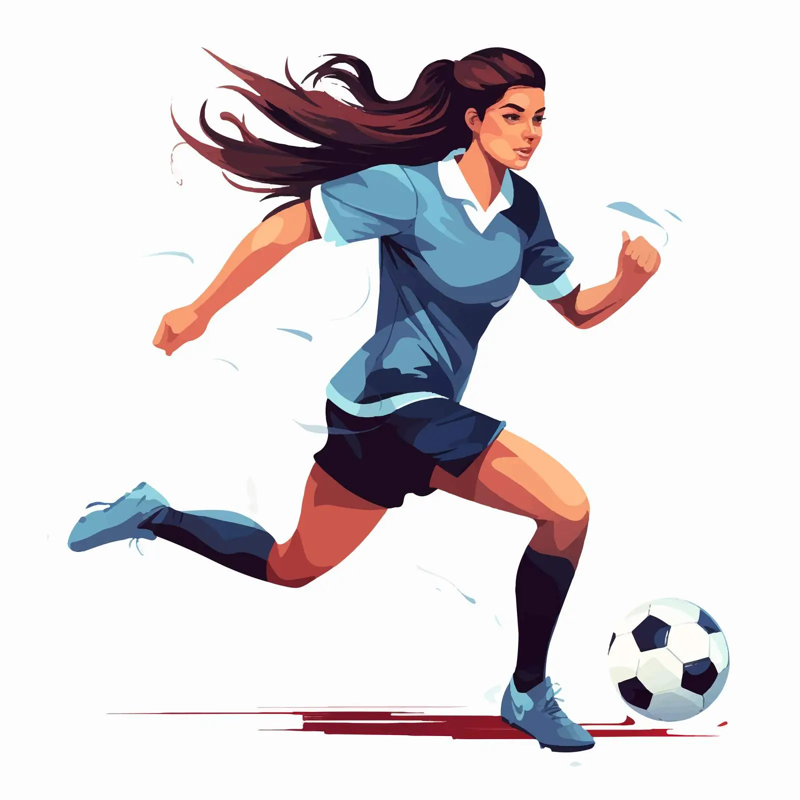 Young Woman Playing Football Illustration — free download from Dotvec