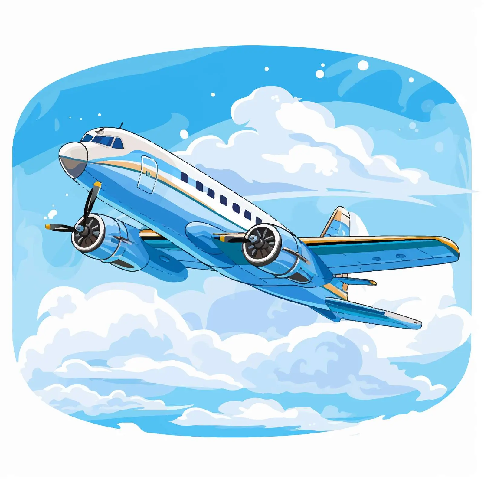 Airplane Flying in the Sky Vector Illustration — free download from Dotvec