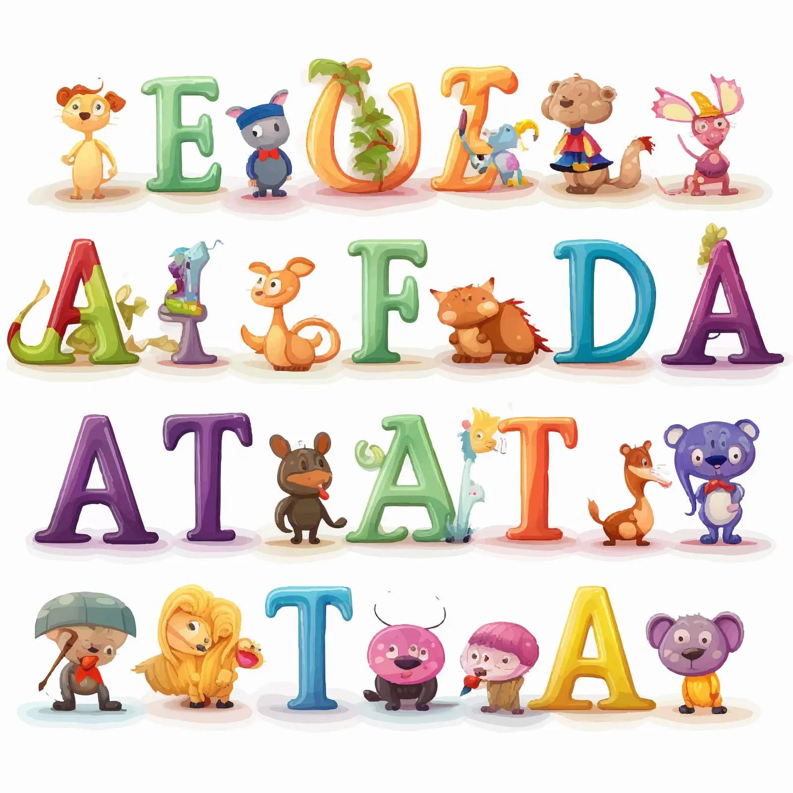 Illustration of Alphabet Characters on White Background — free download from Dotvec