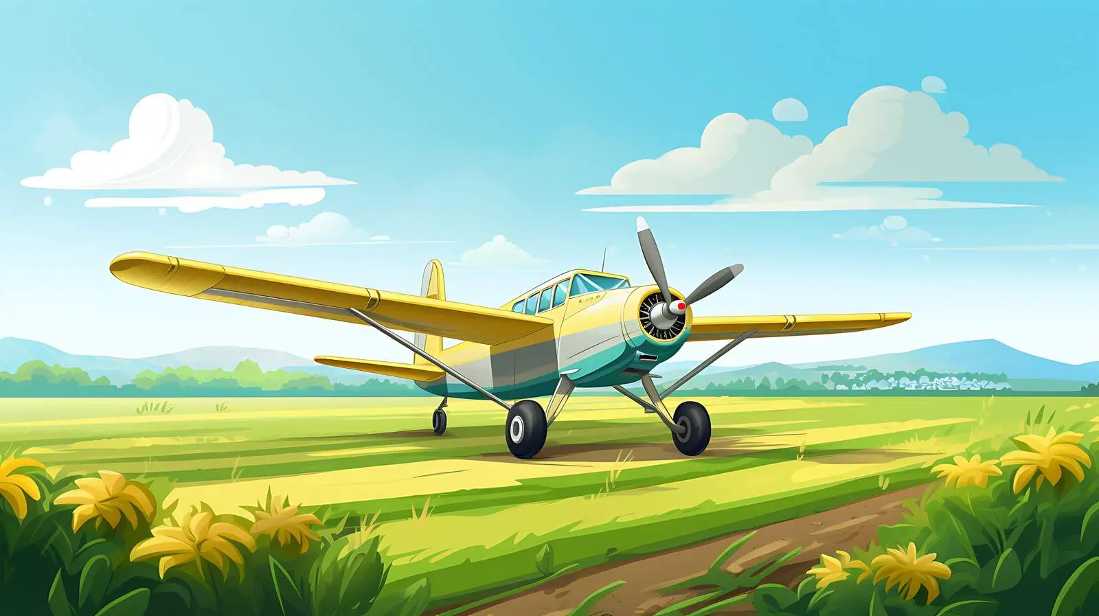 Aircraft Flying Over Field — free download from Dotvec