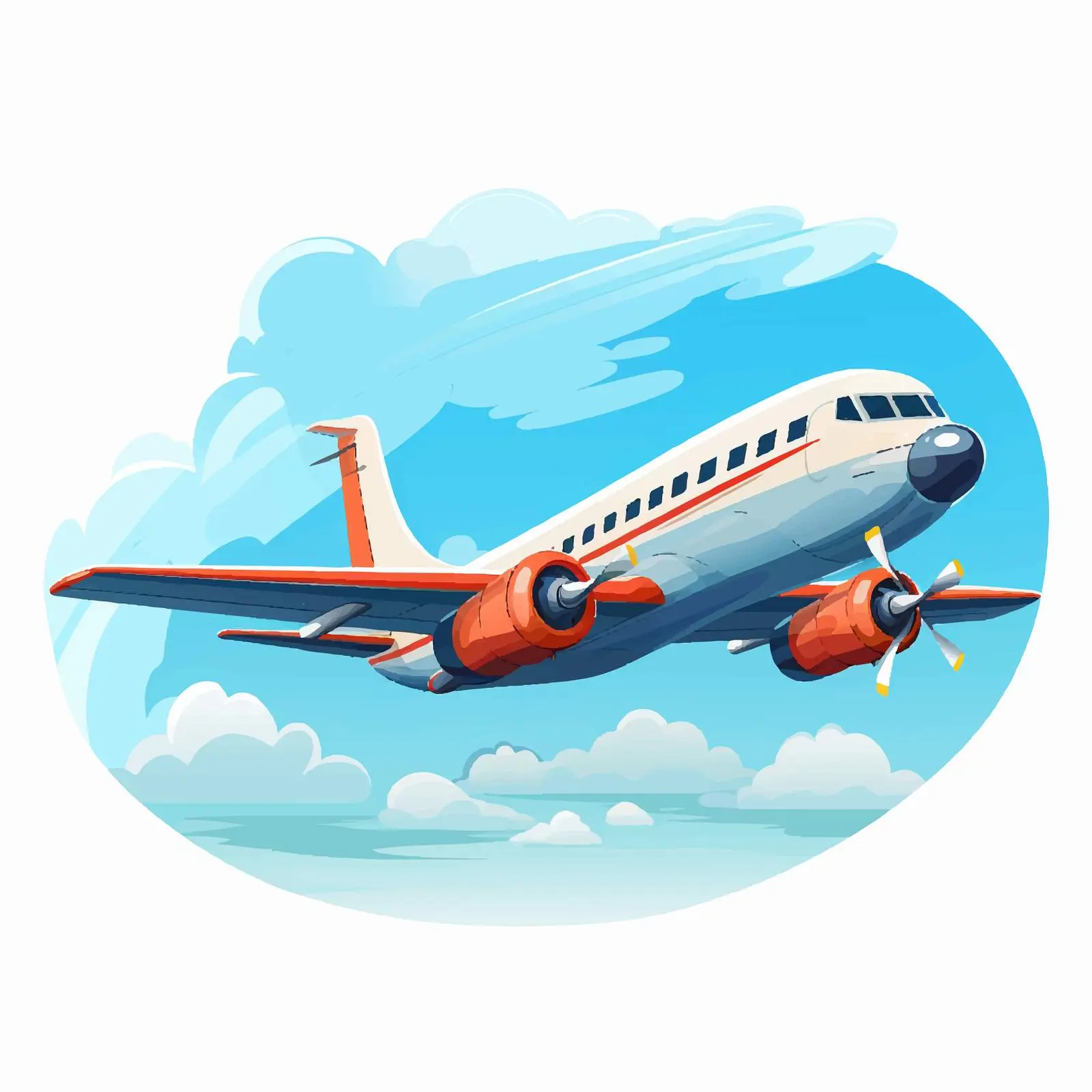 Airplane Flying in the Sky Vector Illustration – free above image from Dotvec