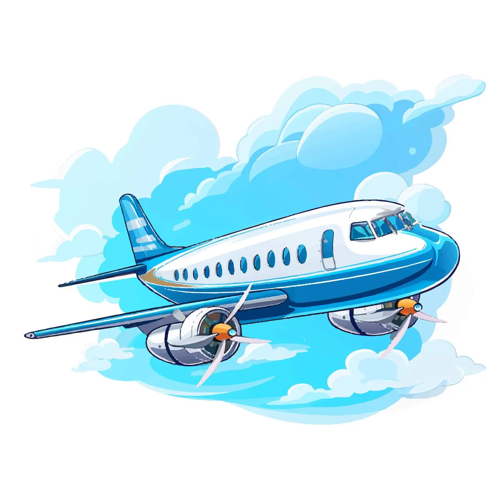 Airplane Flying in the Blue Sky Vector — free download from Dotvec