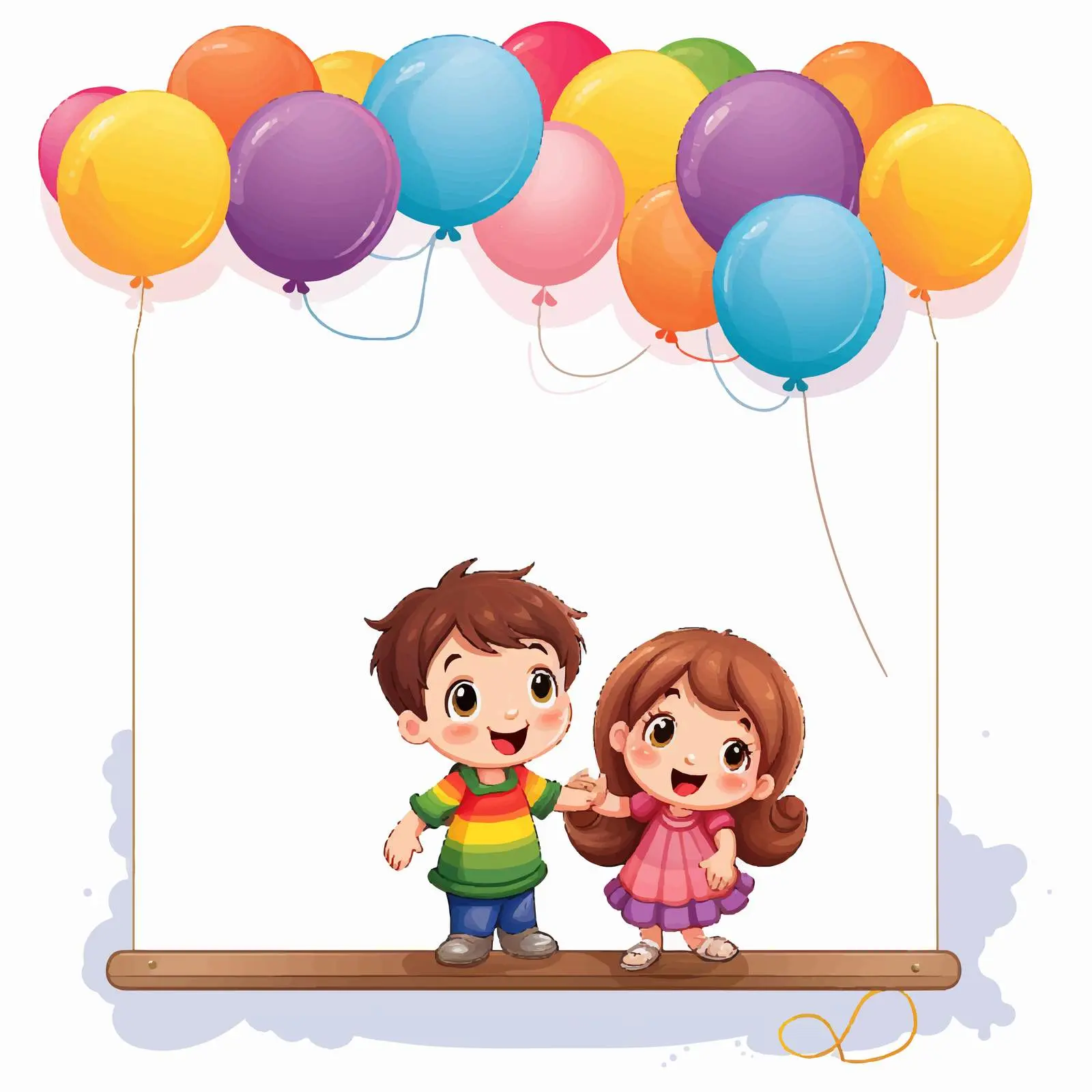 Kids Playing Under Empty Game Board Illustration — free download from Dotvec