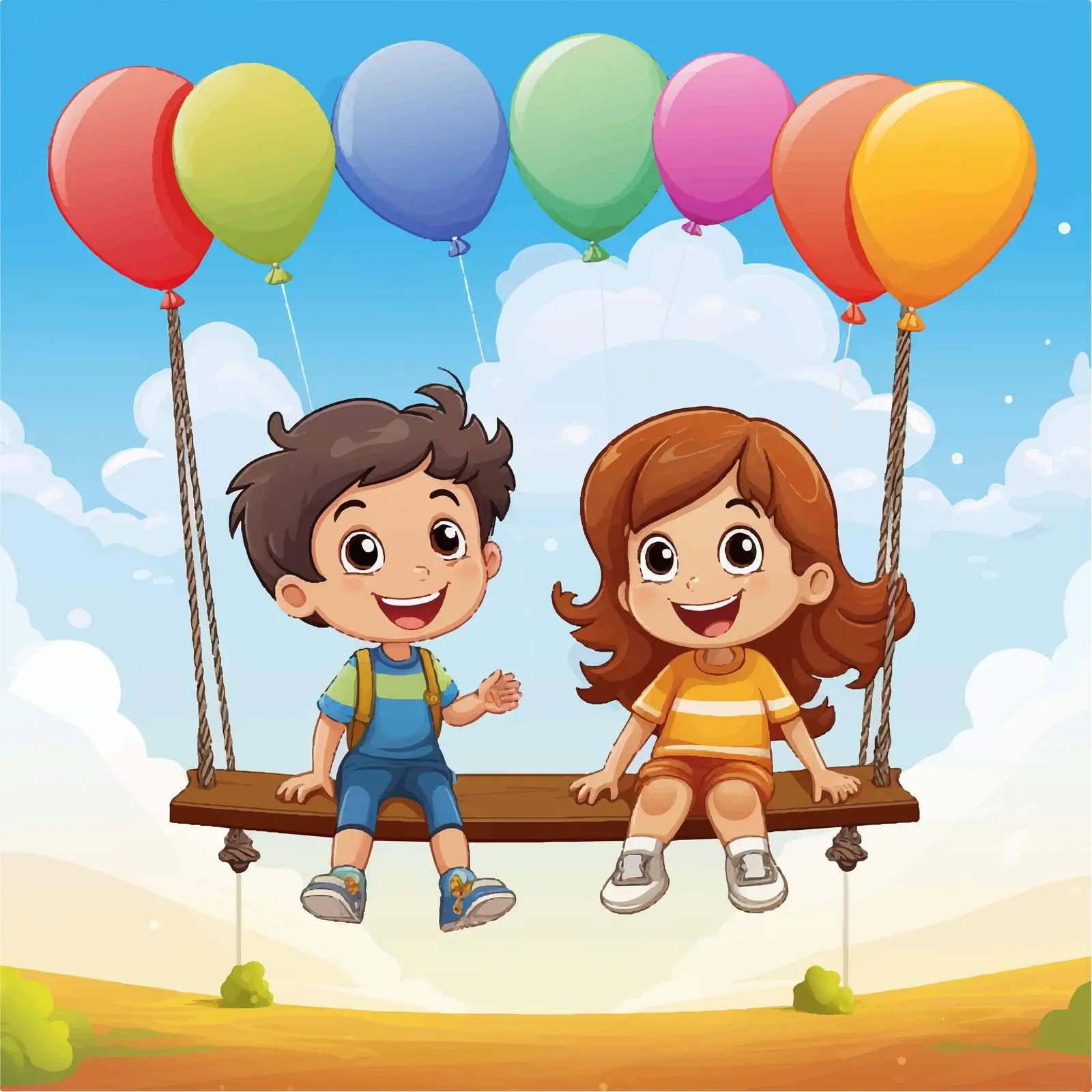 Kids Playing Below an Empty Game Board — free download from Dotvec