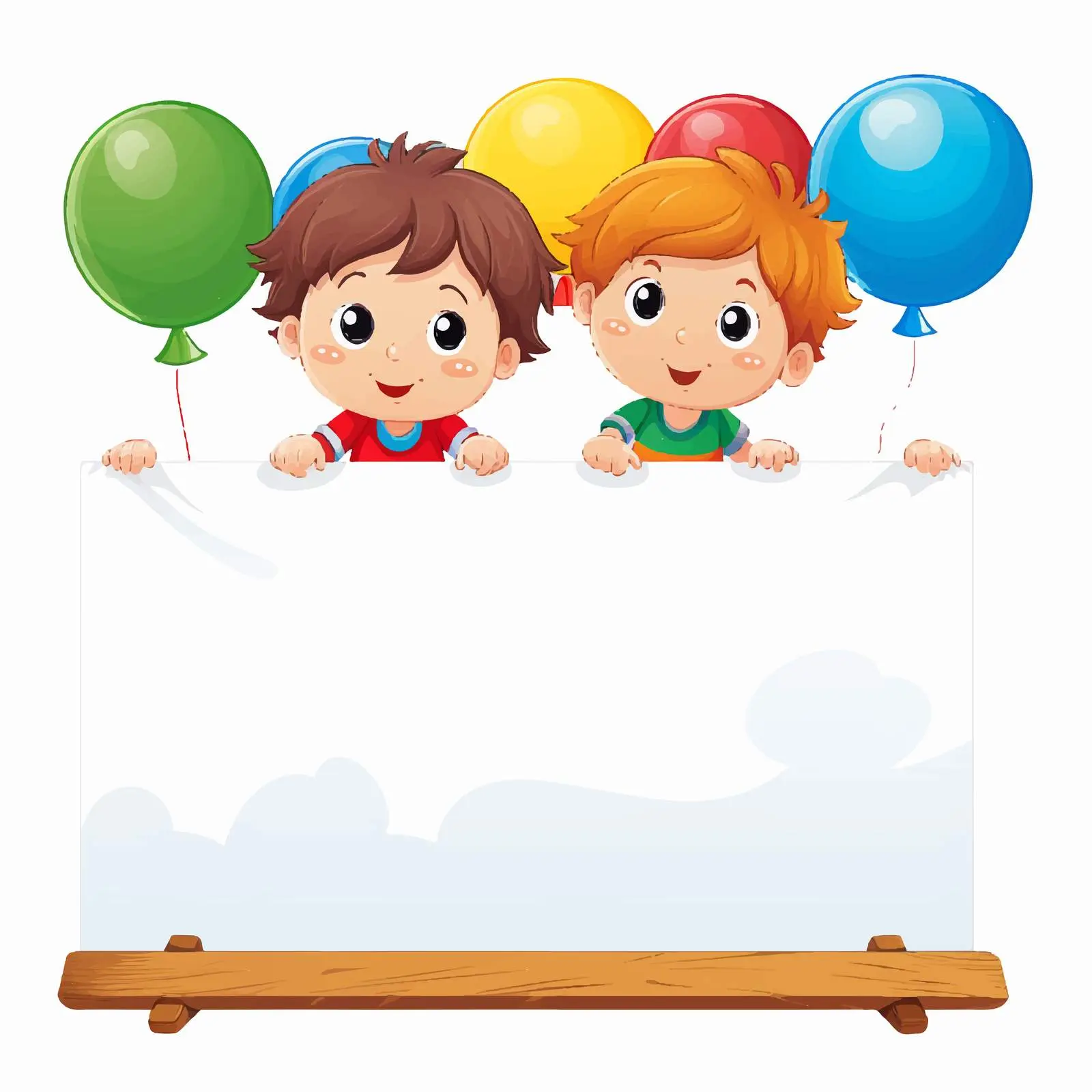 Kids Playing Beneath Empty Game Board Illustration — free download from Dotvec