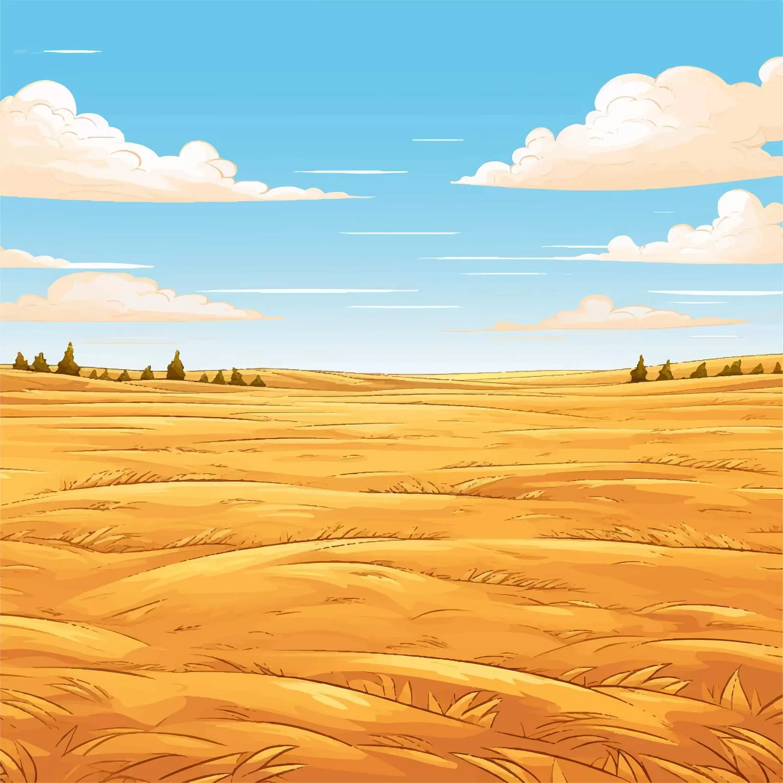 Empty Field Cartoon Vector Illustration — free download from Dotvec