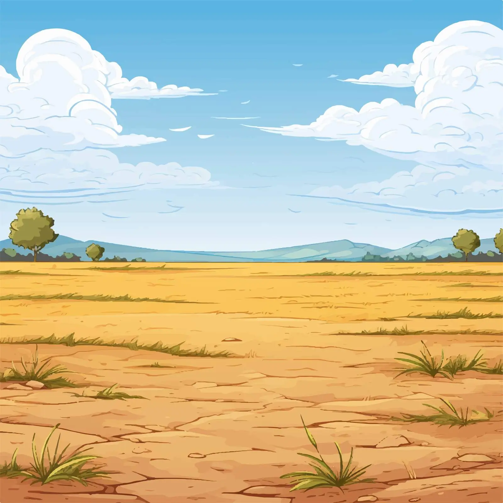 Empty Field Cartoon Vector Illustration — free download from Dotvec