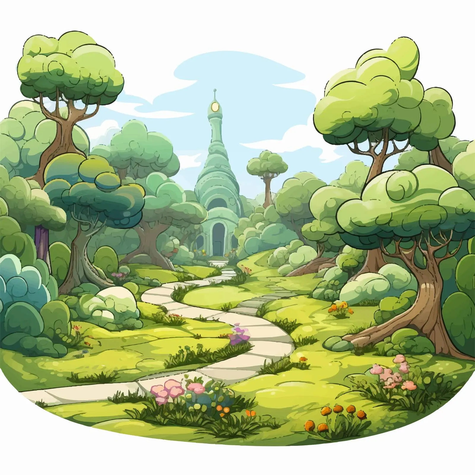 Empty Garden Vector Illustration for Design Projects — free download from Dotvec