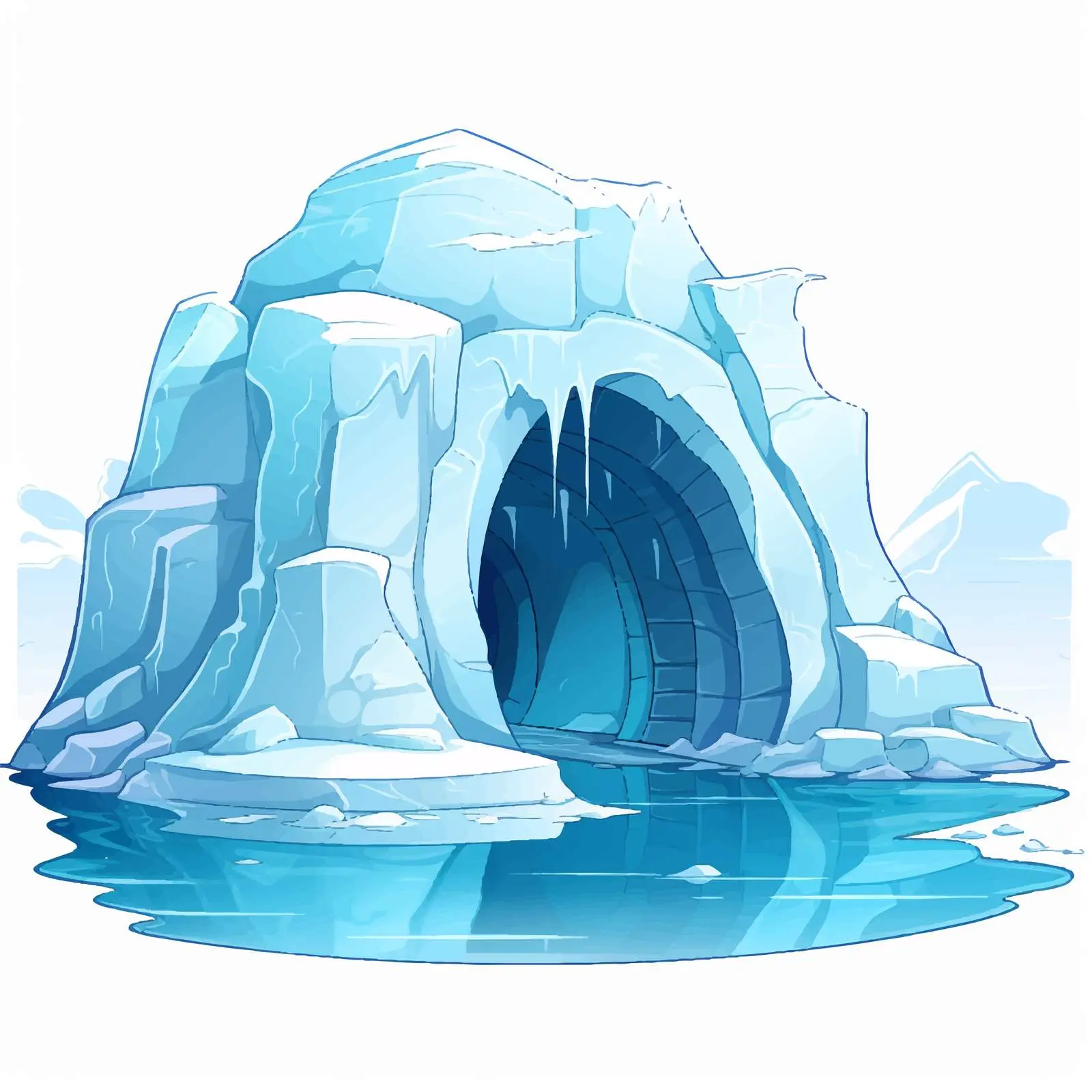Iceberg and Igloo Cartoon Vector Illustration — free download from Dotvec
