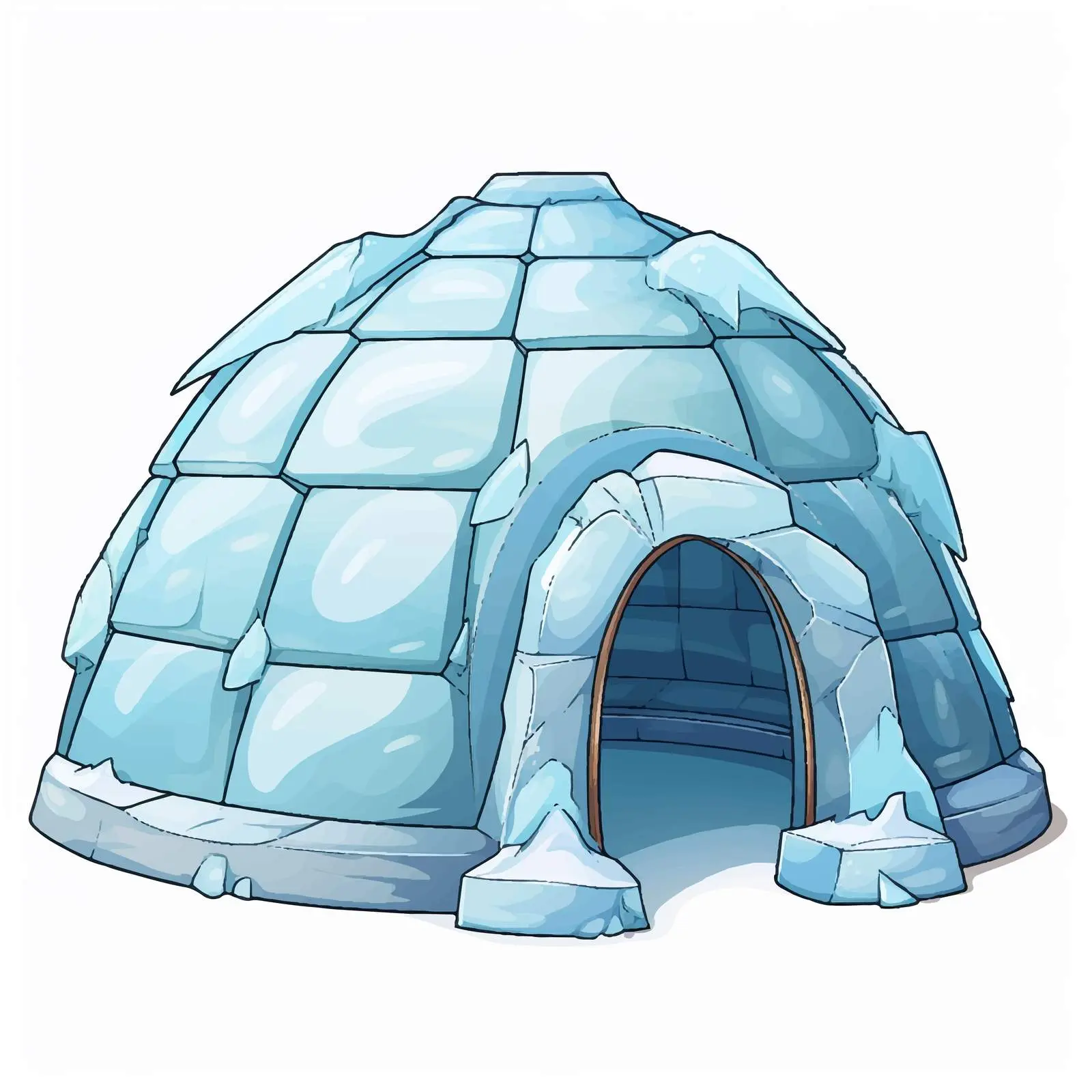 Icy Igloo Cartoon Vector Illustration — free download from Dotvec