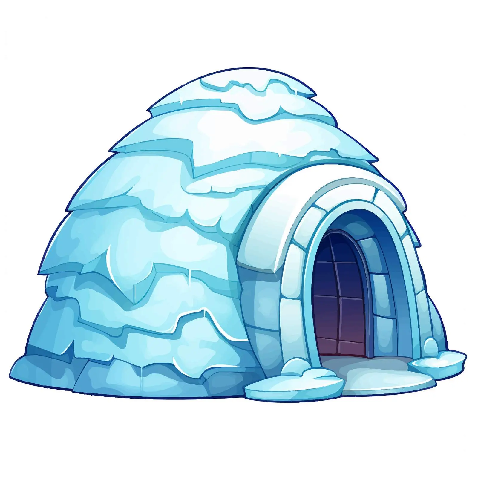 Cartoon Vector Illustration of an Icy Igloo — free download from Dotvec