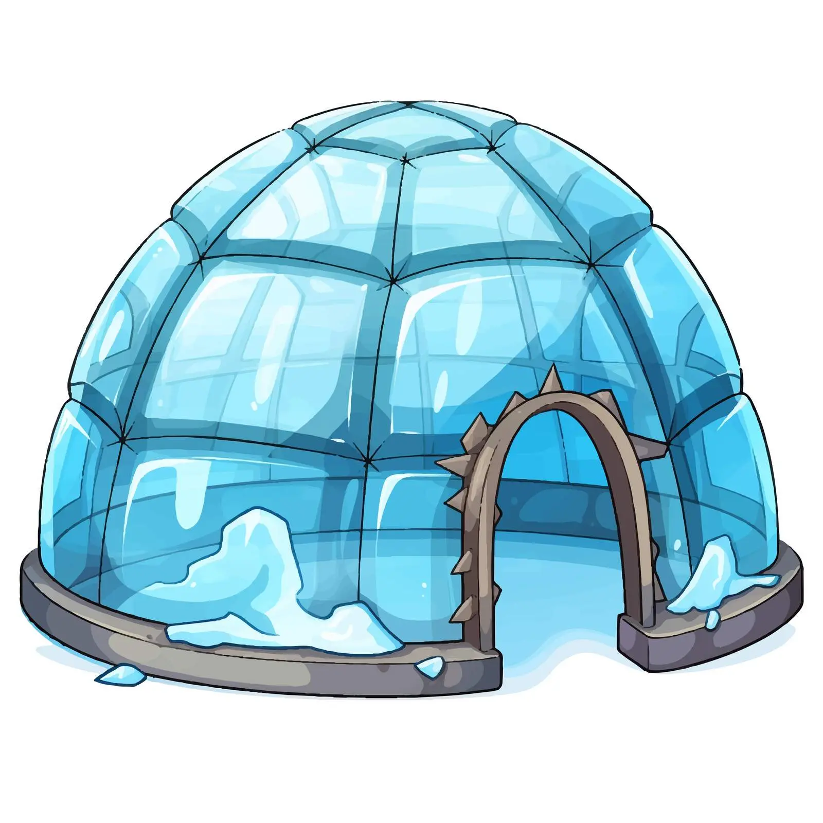 Cartoon Illustration of an Icy Igloo — free download from Dotvec