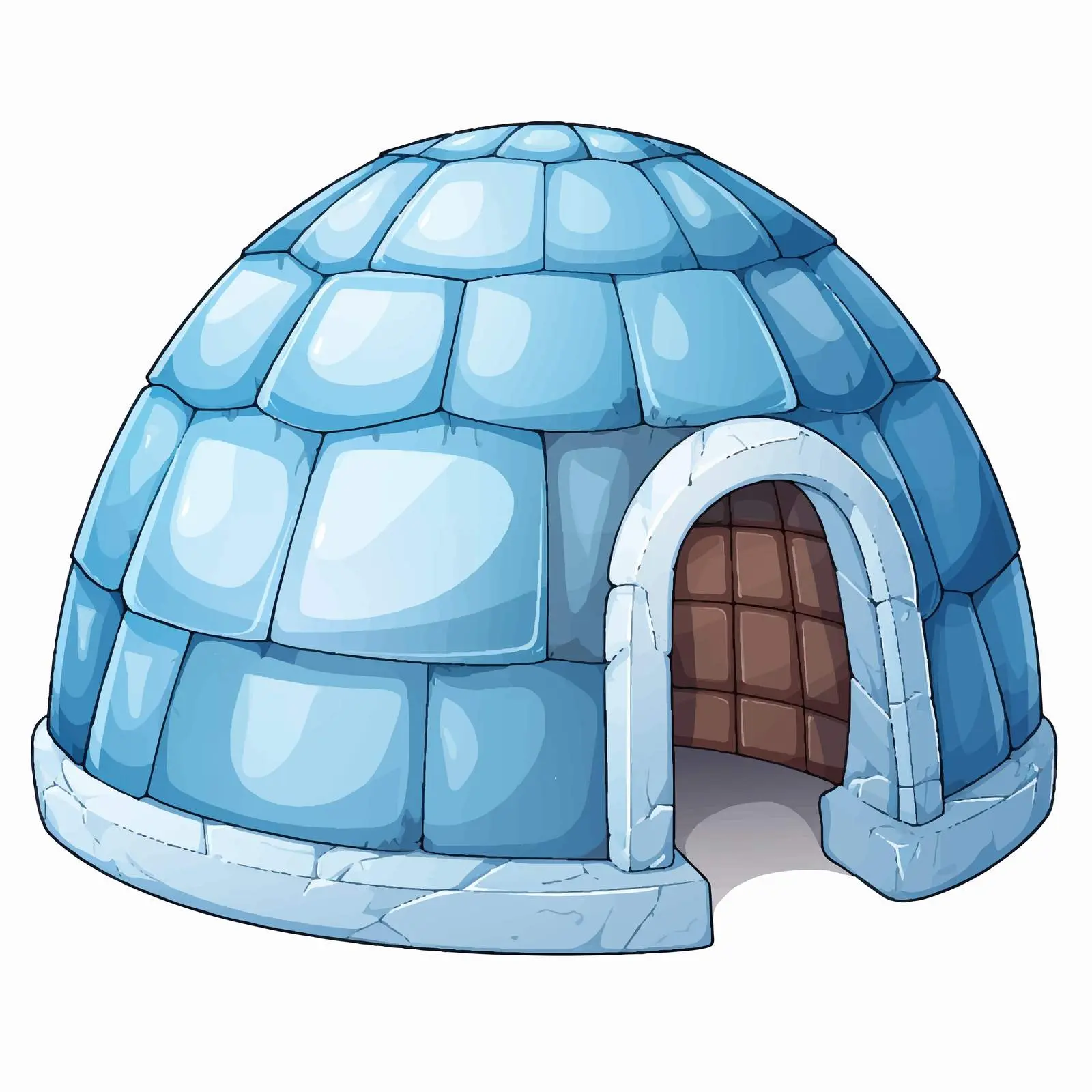 Cartoon Igloo Illustration on White Background — free download from Dotvec