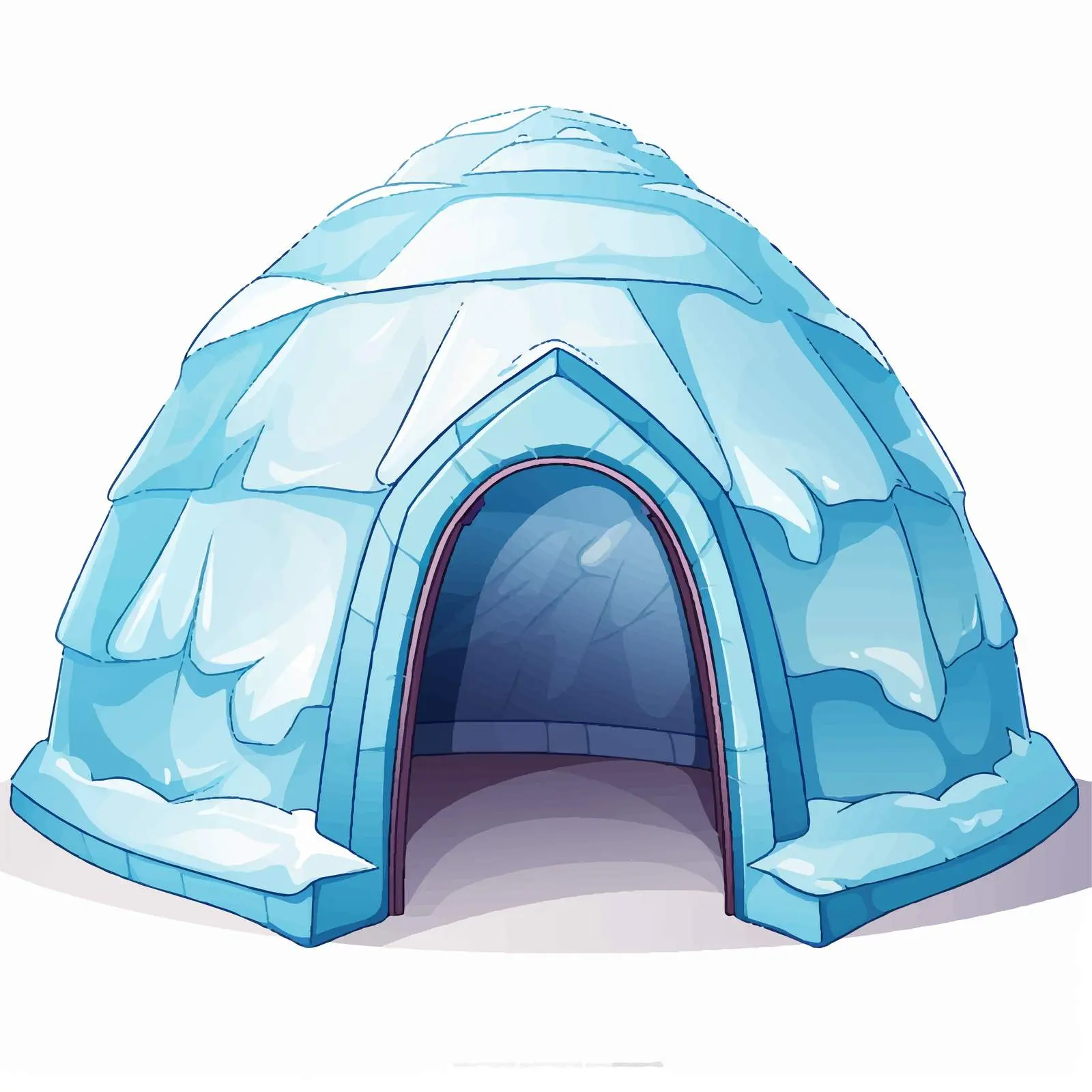 Cartoon Igloo Illustration on White Background — free download from Dotvec