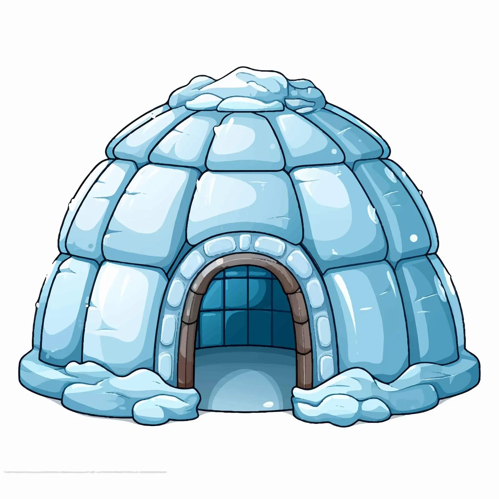 Cartoon Igloo Illustration on White Background — free download from Dotvec