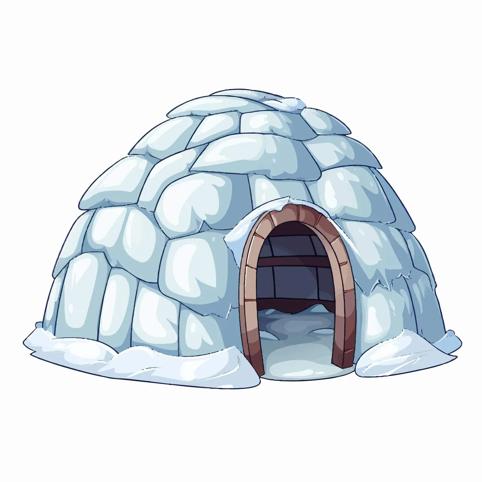 Cartoon Igloo Illustration on White Background — free download from Dotvec