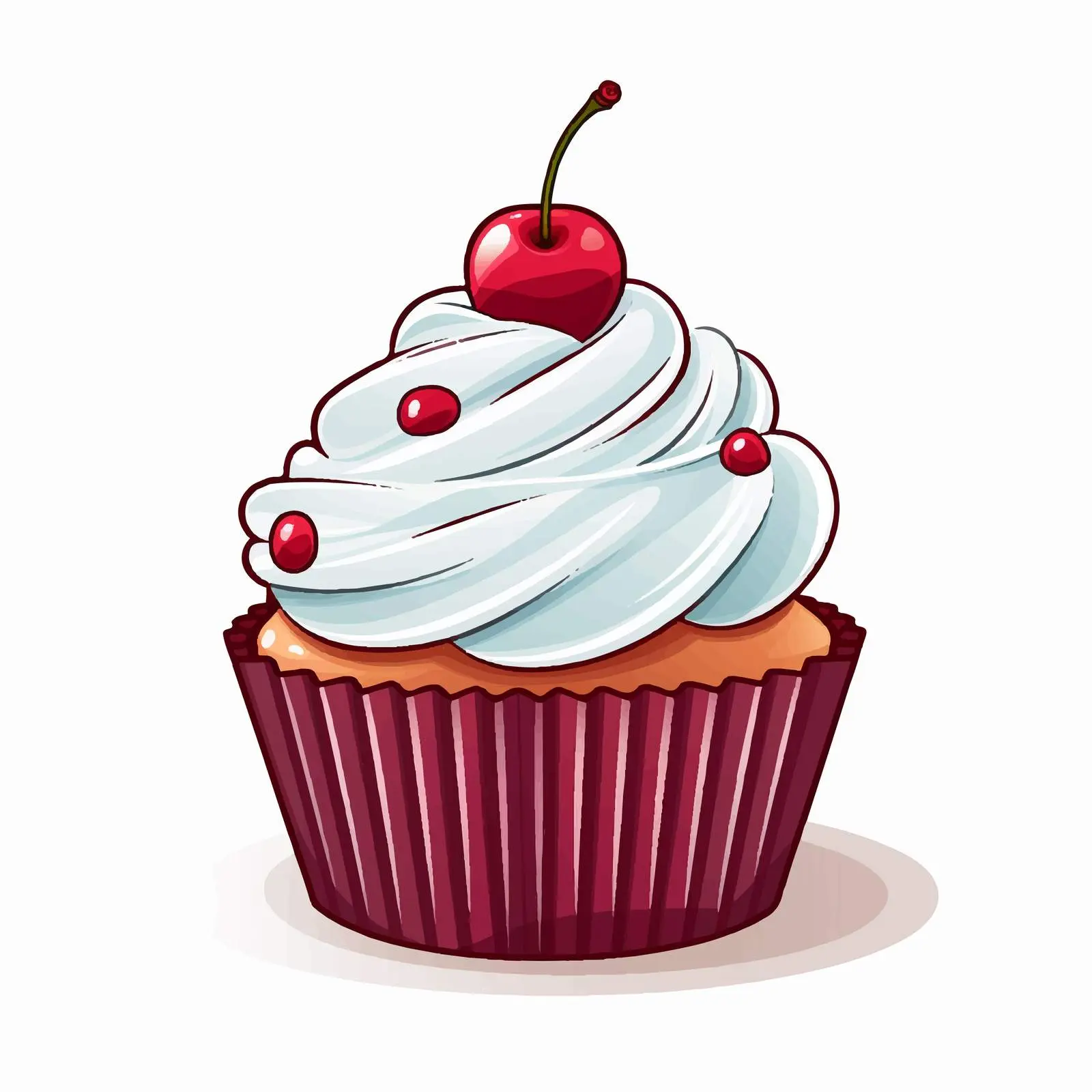 Isolated Cartoon Cupcake Vector Illustration — free download from Dotvec