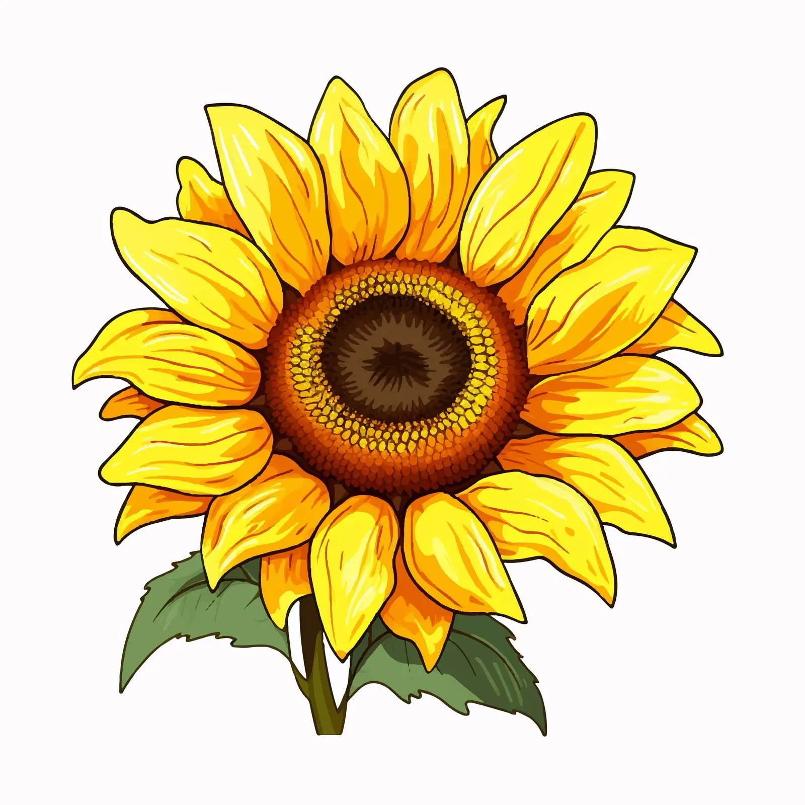 Isolated Sunflower Cartoon Vector Illustration — free download from Dotvec