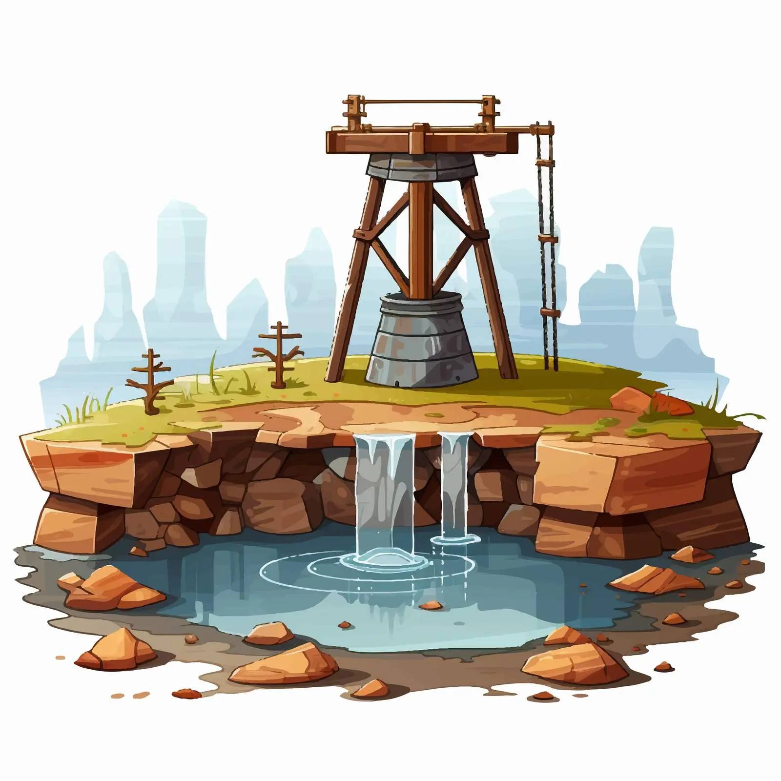 Isolated Well Cartoon Vector Illustration — free download from Dotvec